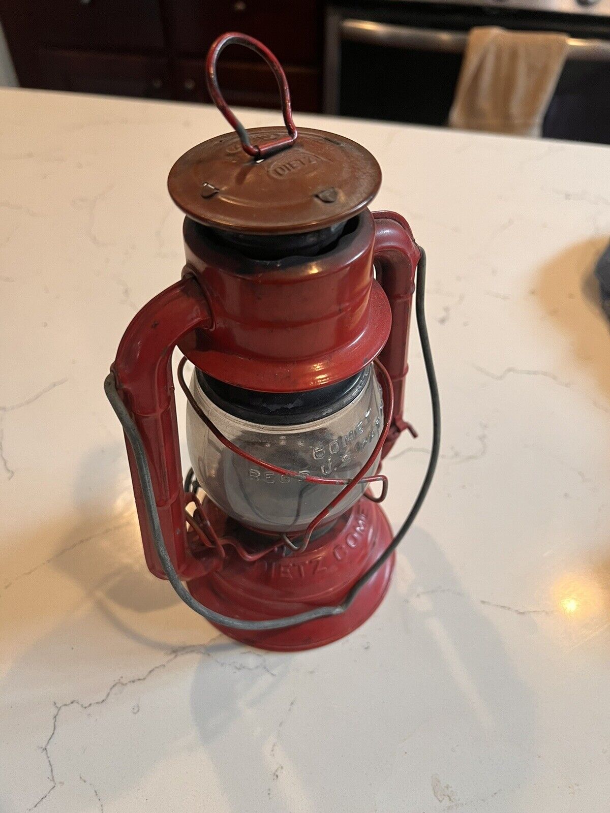Vintage Red DIETZ COMET Kerosene Lantern Made In U.S.A. 8 1/2\