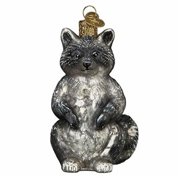 Old World Christmas Glass Blown Ornament, Vintage Raccoon (With OWC Gift Box)