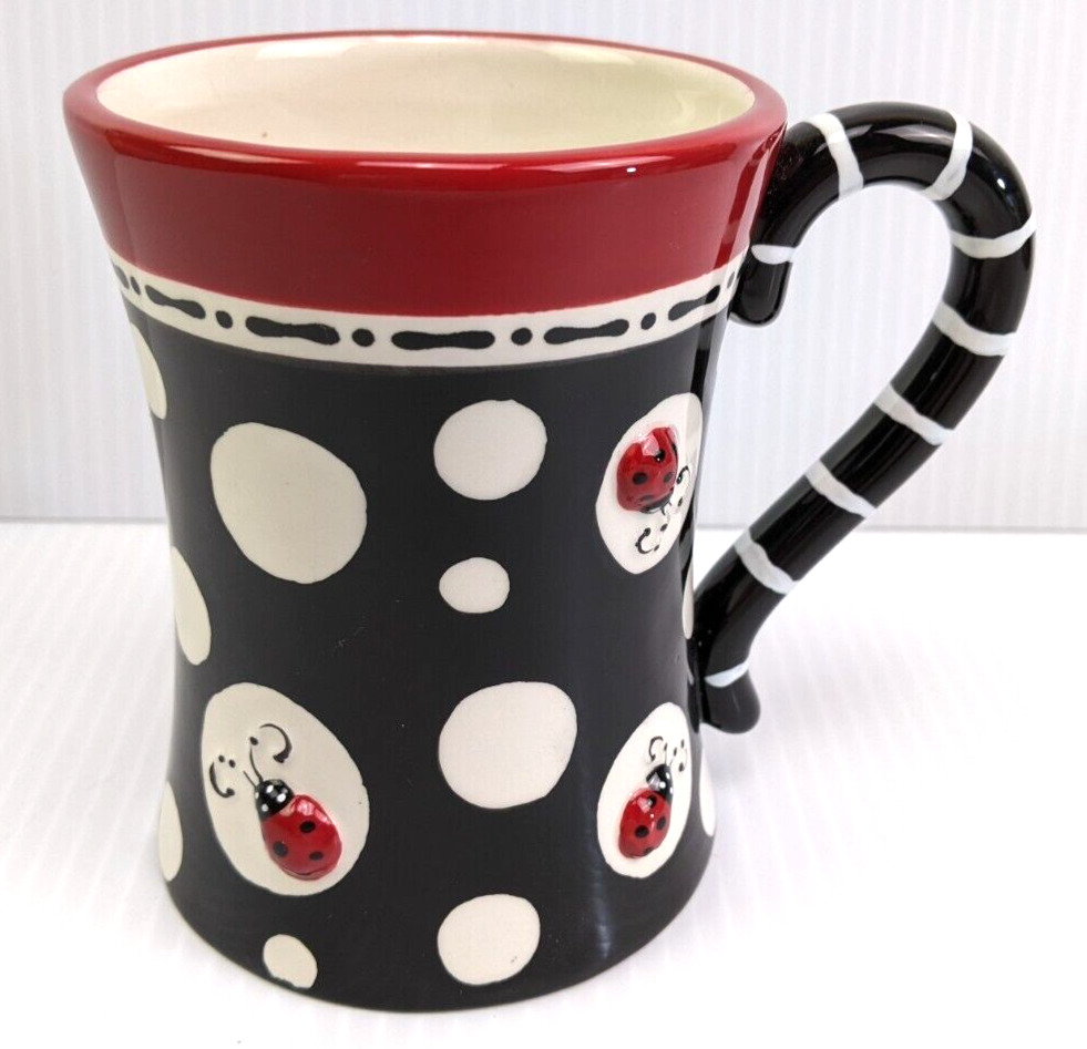 LadyBug Burton Burton Black Red Coffee Cup Mug