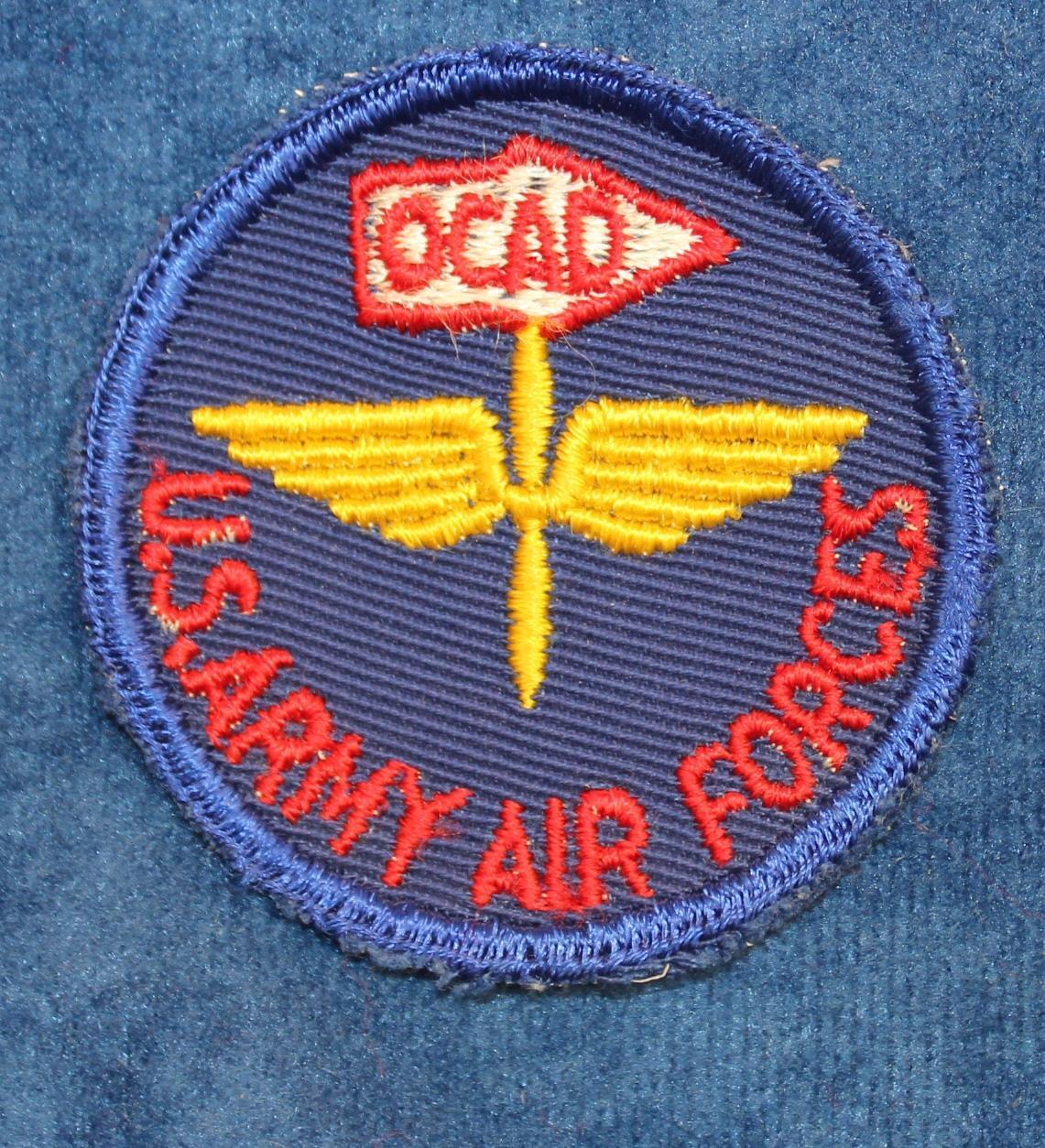 RARE ORIGINAL WWII USAAF OKLAHOMA CITY AIR DEPOT OCAD CHEESECLOTH SHOULDER PATCH