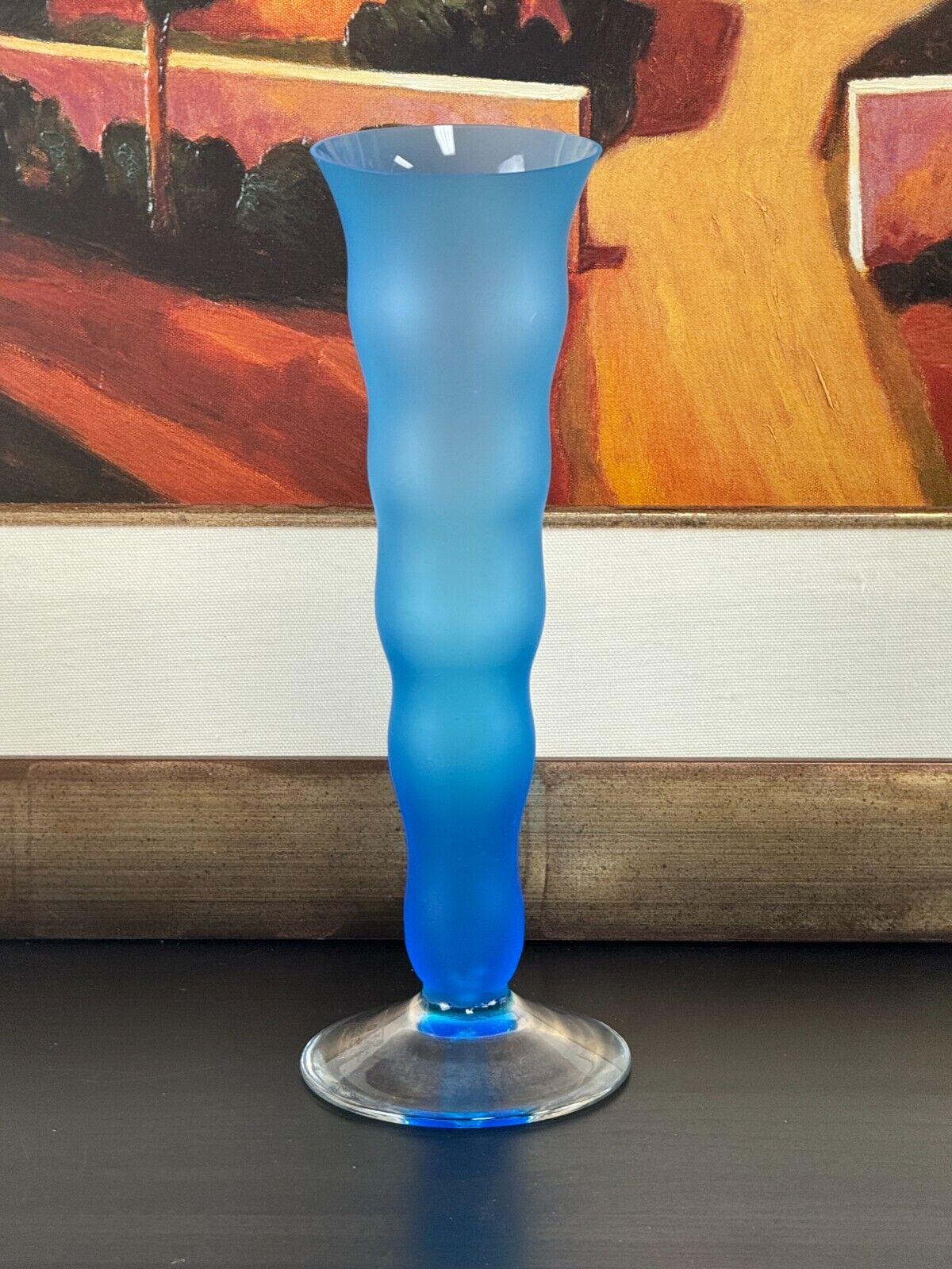 Zodax Portugal Blue Frosted Vase