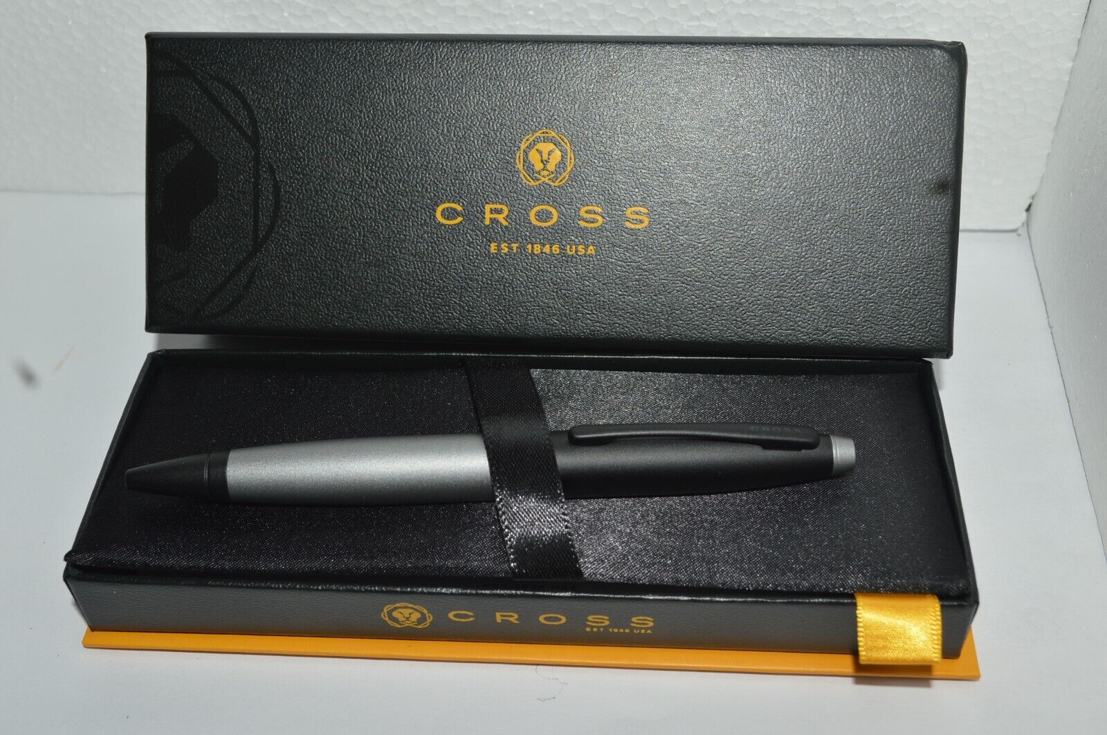 CROSS Calais Ballpoint Pen ATO112-26 Matte Grey Black Lacquer New Old Stock