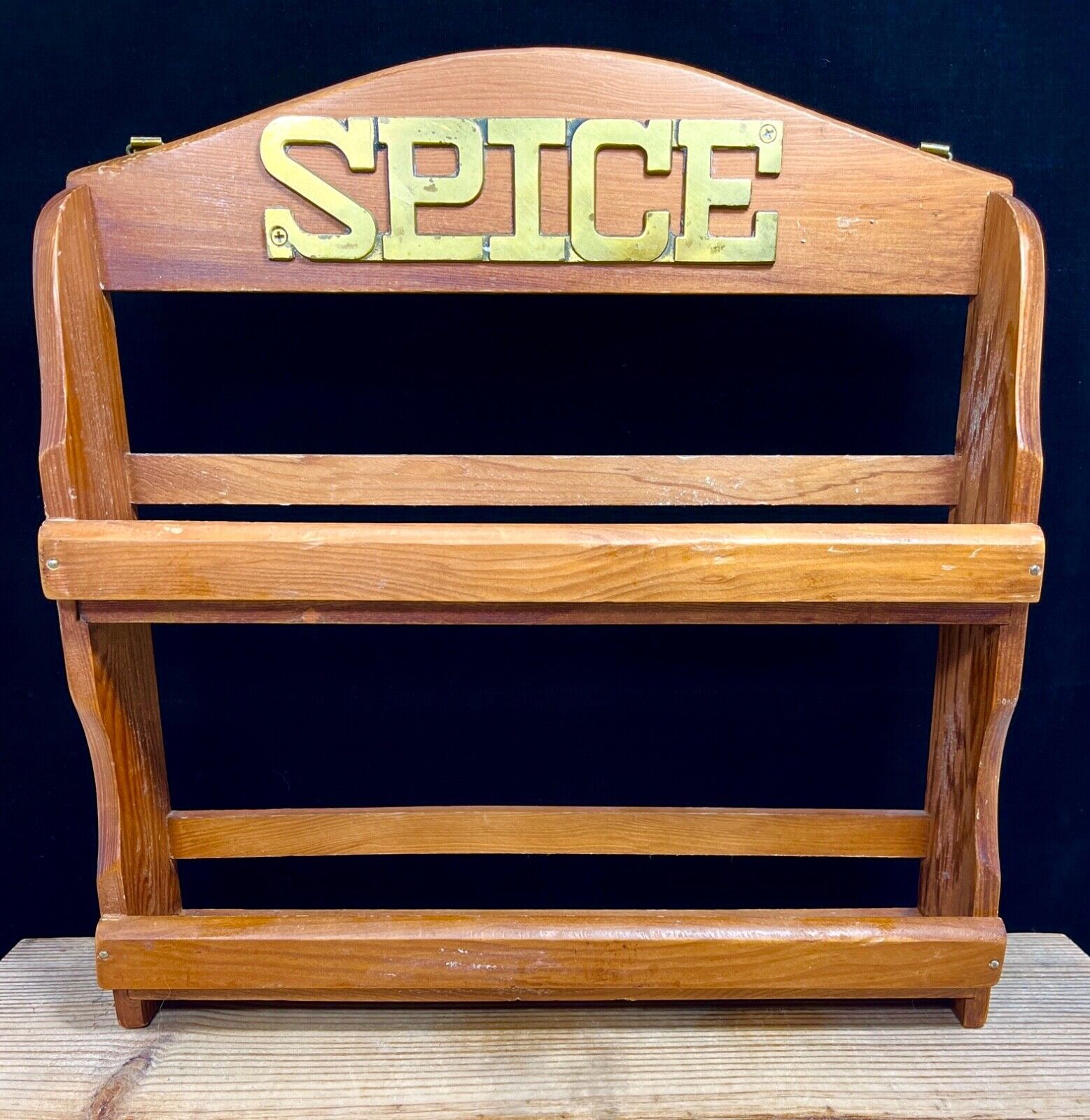 Vintage Wooden Farmhouse 2 Tier  Wall Spice Rack