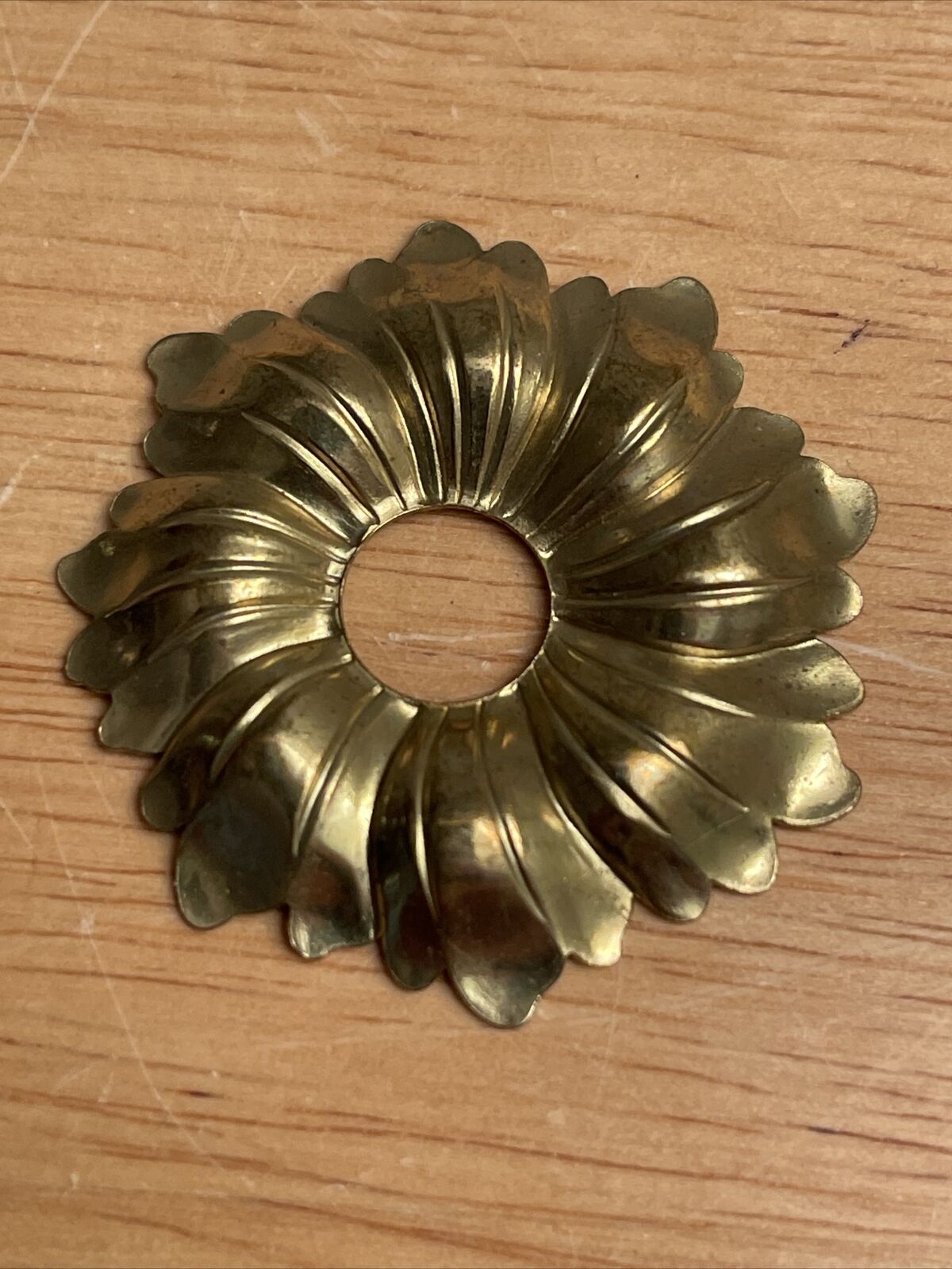 1 3/4” Wide Acanthus Stamped Brass  Plated Decorative Cover Plate
