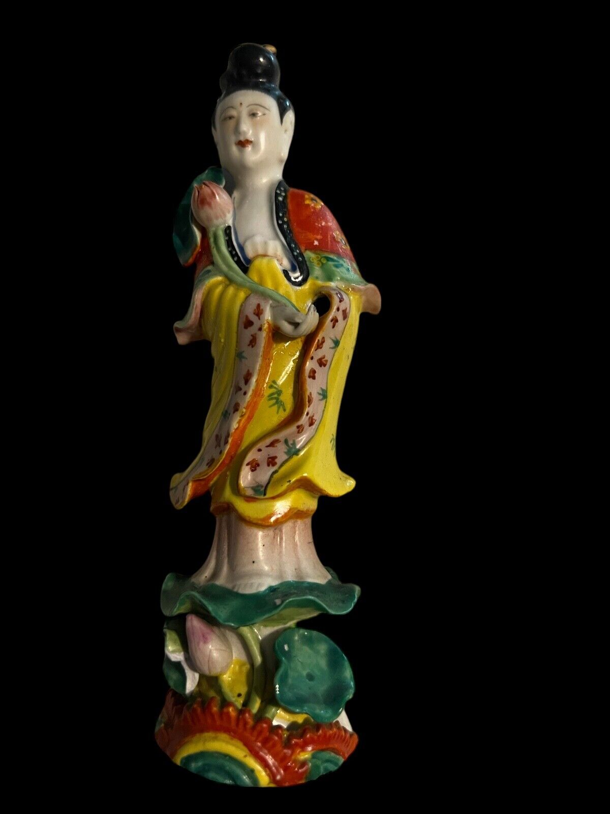 Chinese Off-white Porcelain He Xiangu Immortals Figure ws3188