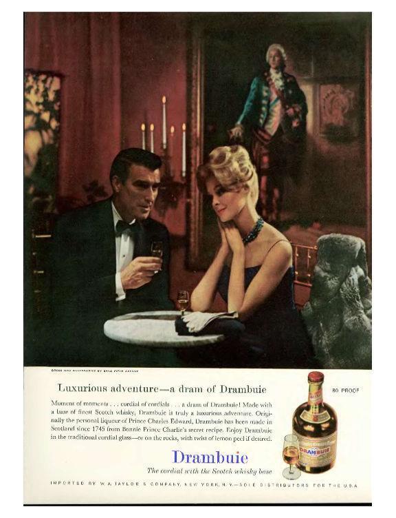 1960 Drambuie PRINT AD of Scotland Scotch Whiskey Base