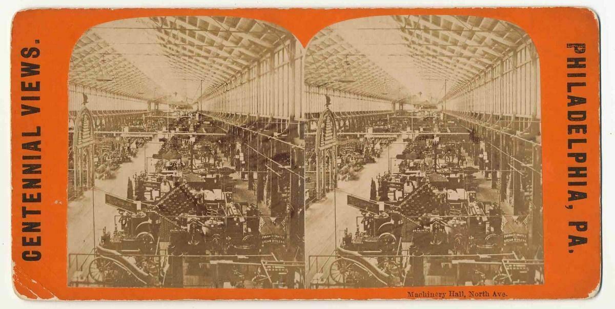 Machinery Hall, North Avenue, Centennial Exhibition (1876 : Philadelphia, Pa.) 