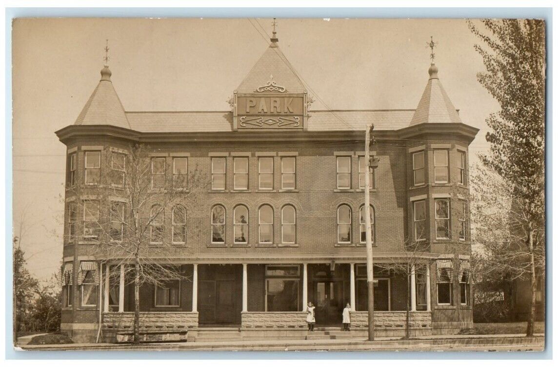 c1910\'s Park Hotel Building View New Lexington Ohio OH RPPC Photo Postcard