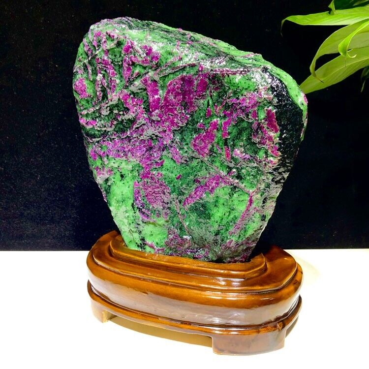 14.7LB Large/Heavy Extremely Rare Natural Ruby ZOISITE Quartz Crystal w/St m1826