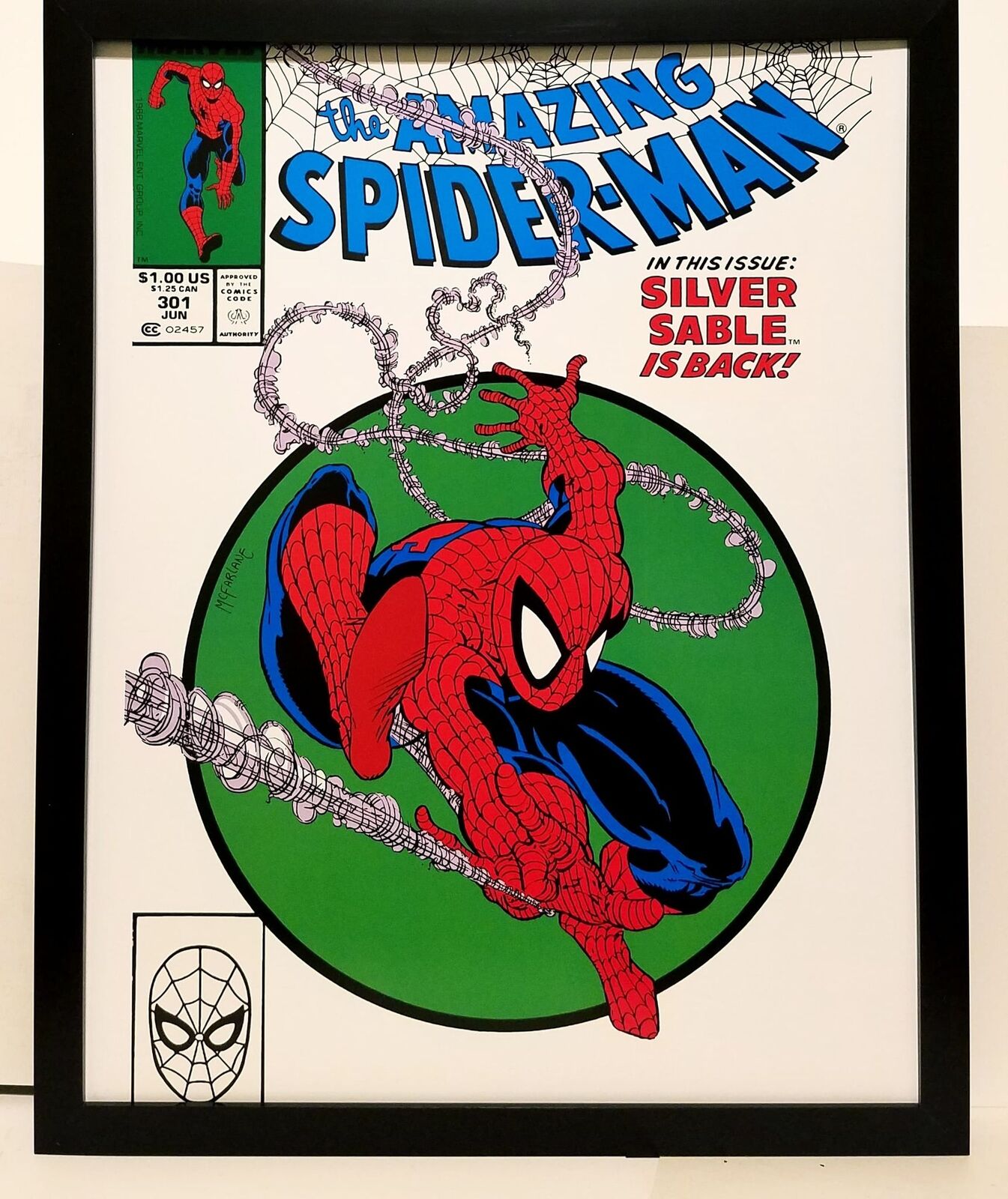 Amazing Spider-Man #301 by Todd McFarlane 11x14 FRAMED Marvel Comics Art Print P