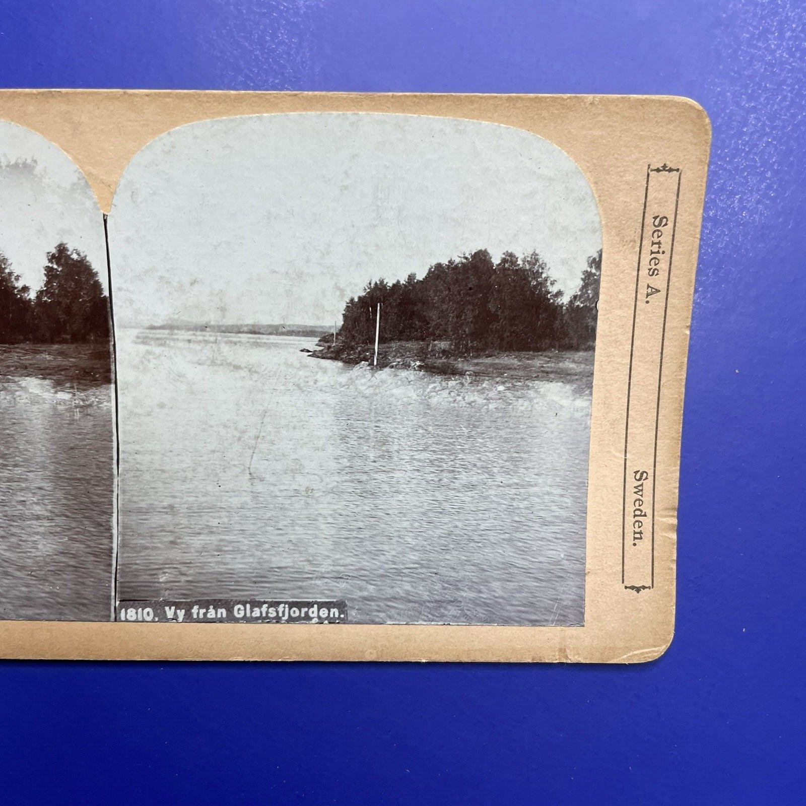 Antique Stereoview Card Gust A Johnson Sweden Water Lake Vy Fran Glafsfjorden