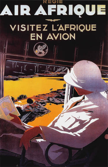 Vintage Imperial Air Afrique Travel Poster