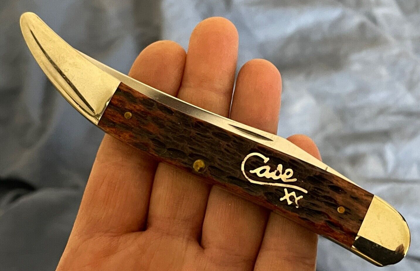 CaseXX Rare #610098SS Case Silver Script Large Texas Toothpick Knife-NICE