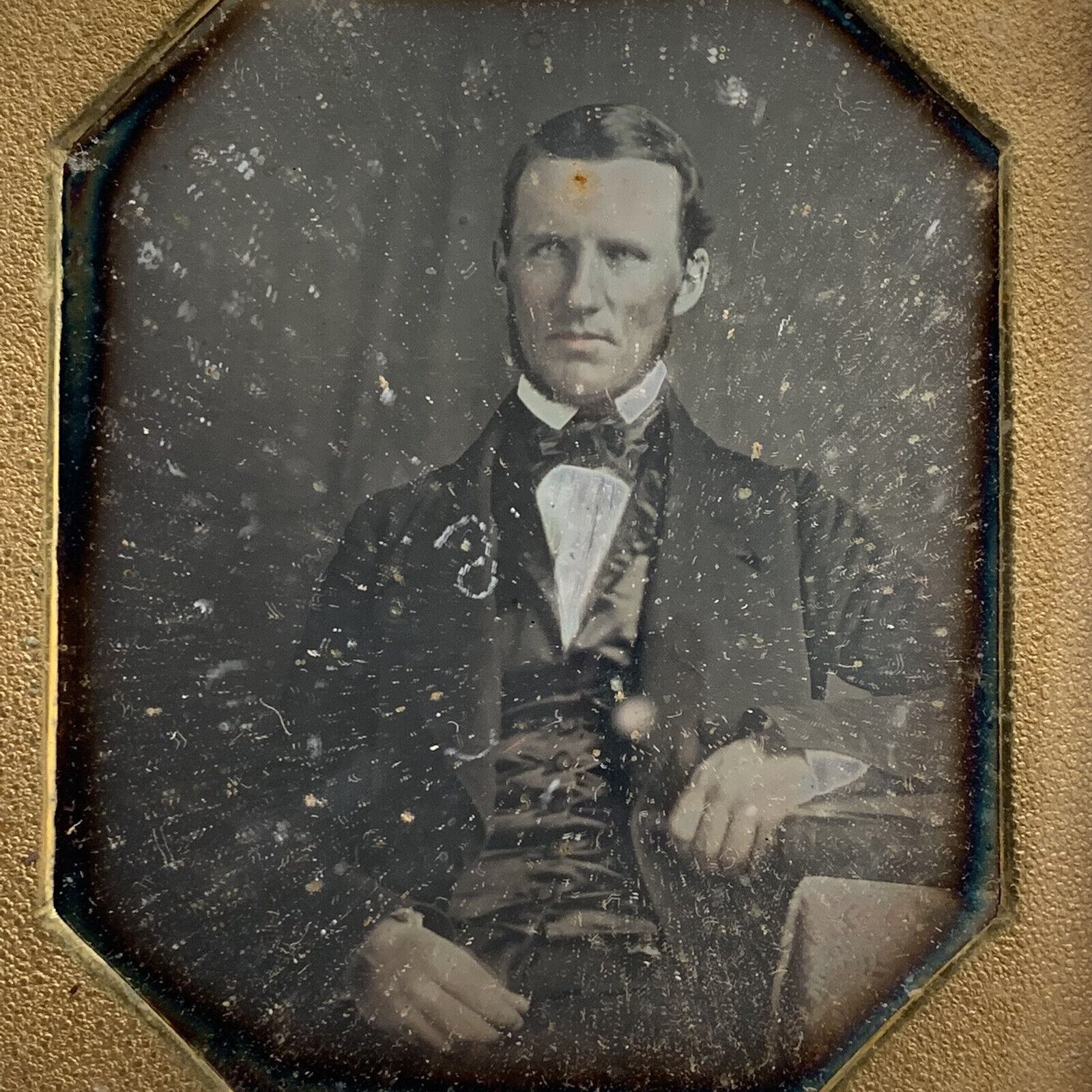 Antique Daguerreotype Photograph Very Handsome Dapper Young Man No Wipe Marks