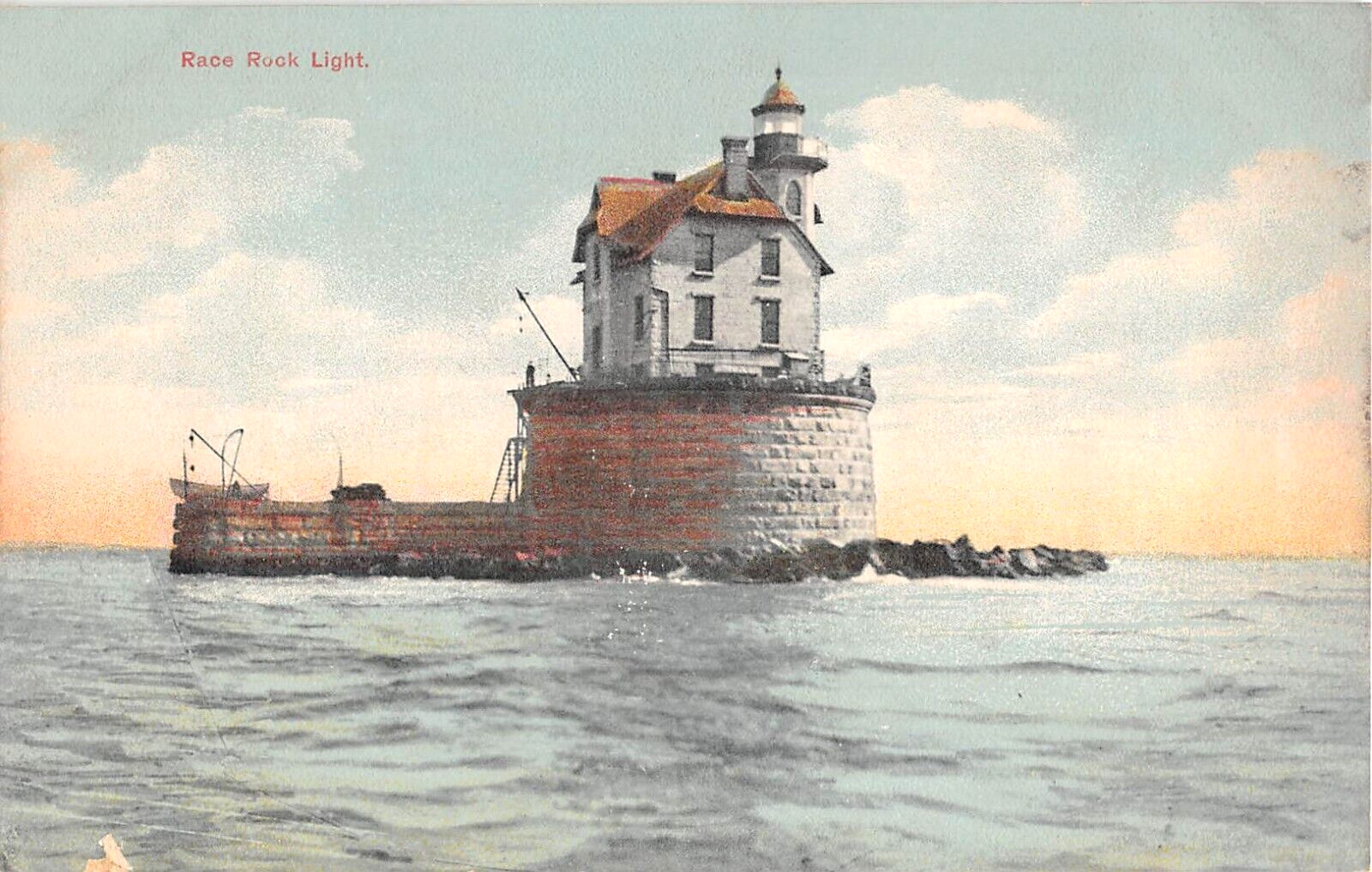 c.1910 Race Rock Light House Fishers Island LI NY post card