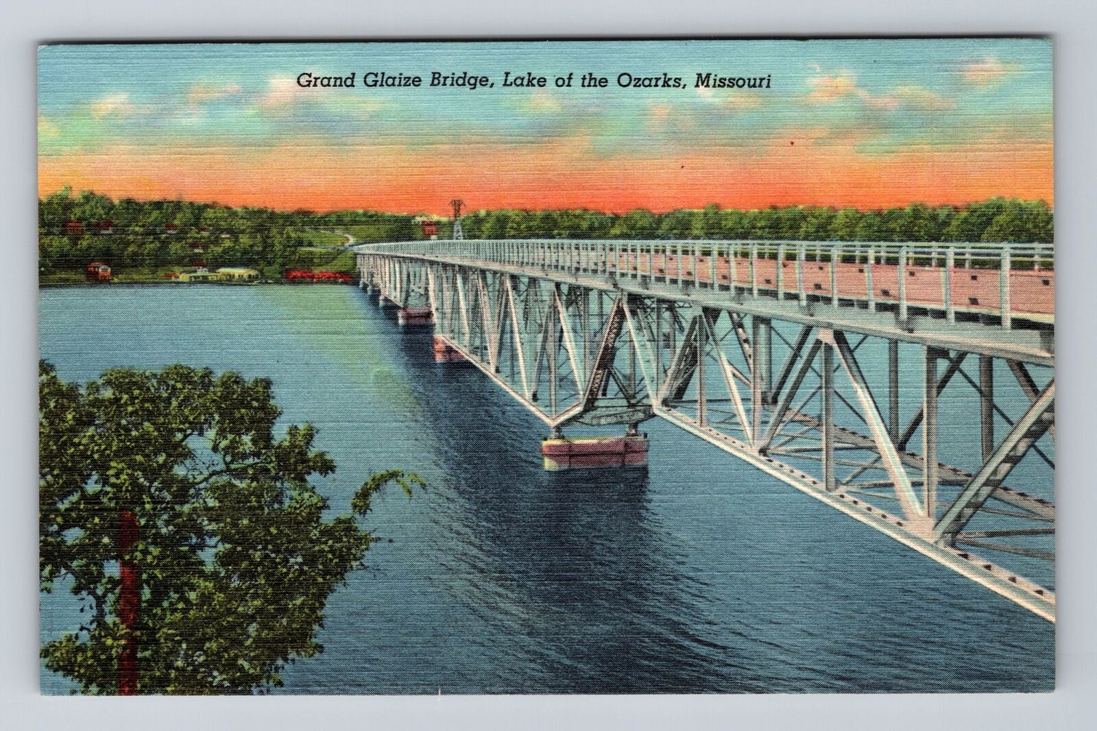 Ozarks MO-Missouri, Grand Glaize Bridge, Antique, Vintage Postcard