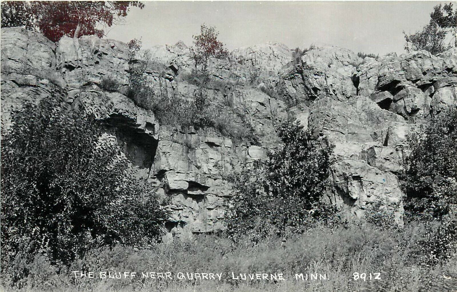 RPPC Postcard; The Bluff near Quarry, Luverne MN 8912 Rock County LL Cook