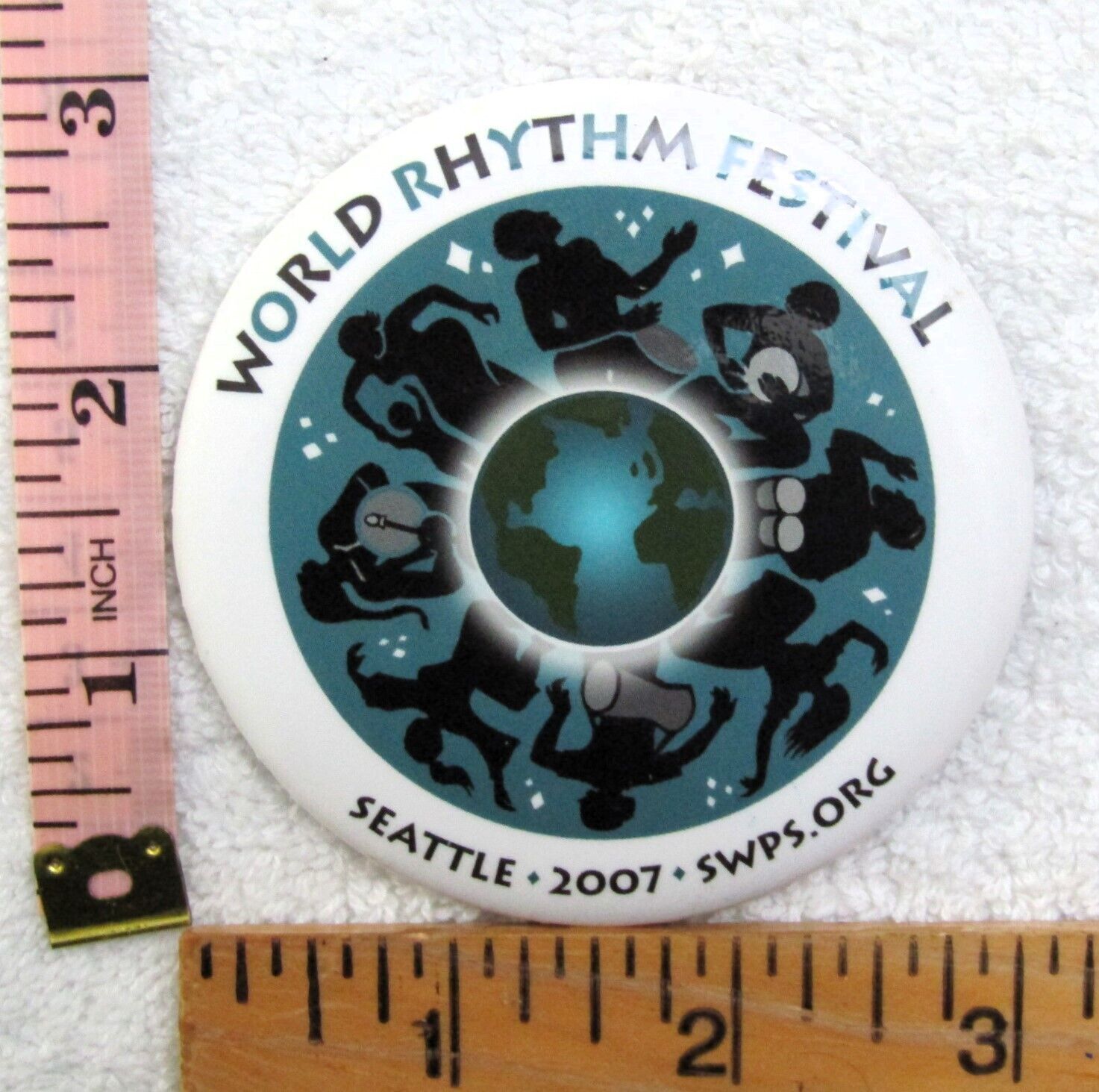 2007 World Rhythm Festival Seattle Washington Pinback Button Pin