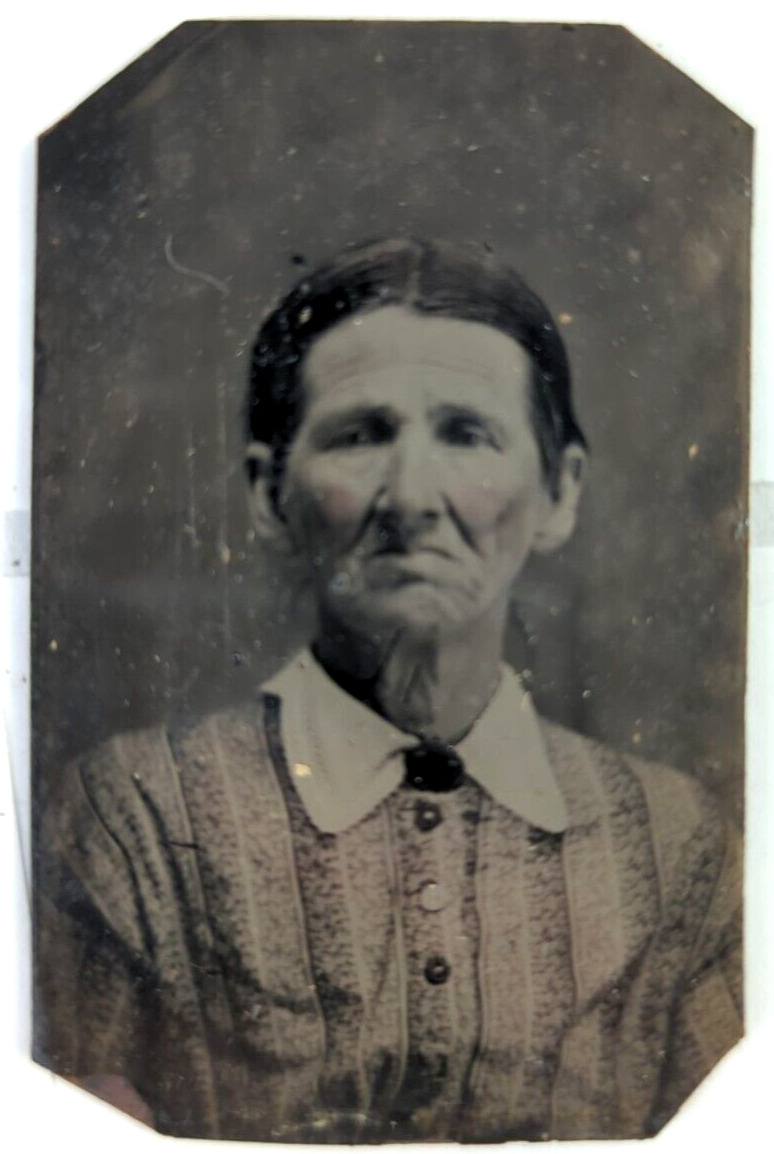 Antique Daguerreotype Photograph, 1890's Older Lady, Portrait 1.75x2.5
