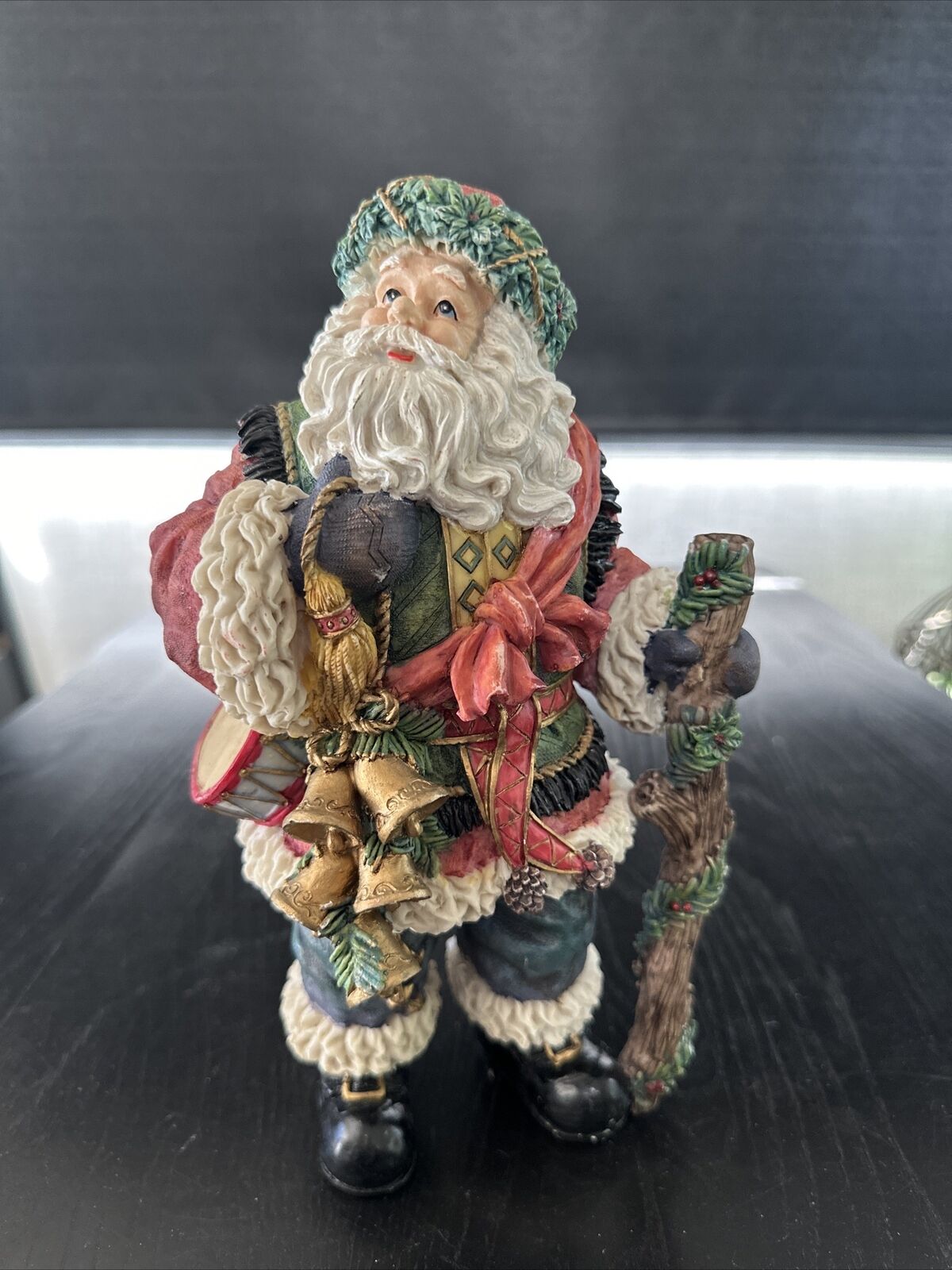 Holiday Time Santa Claus Figure In Box Vintage Christmas Figure Hand Painted