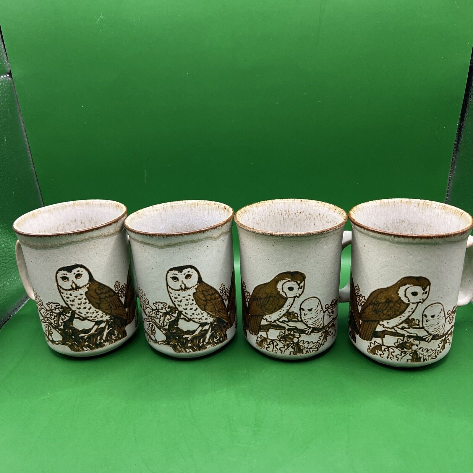 Vintage Dunoon Ceramics Owl Family Stoneware Mug, Made in Scotland.