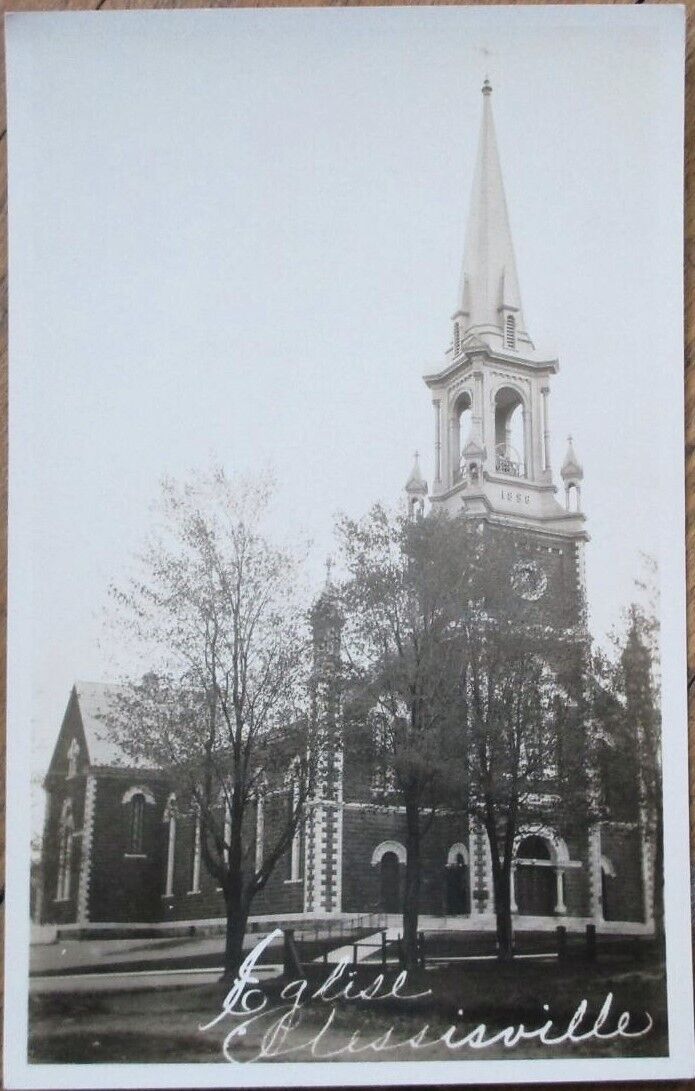 Plessisville, Quebec, Canada 1910 Realphoto Postcard, Eglise Saint-Calixte