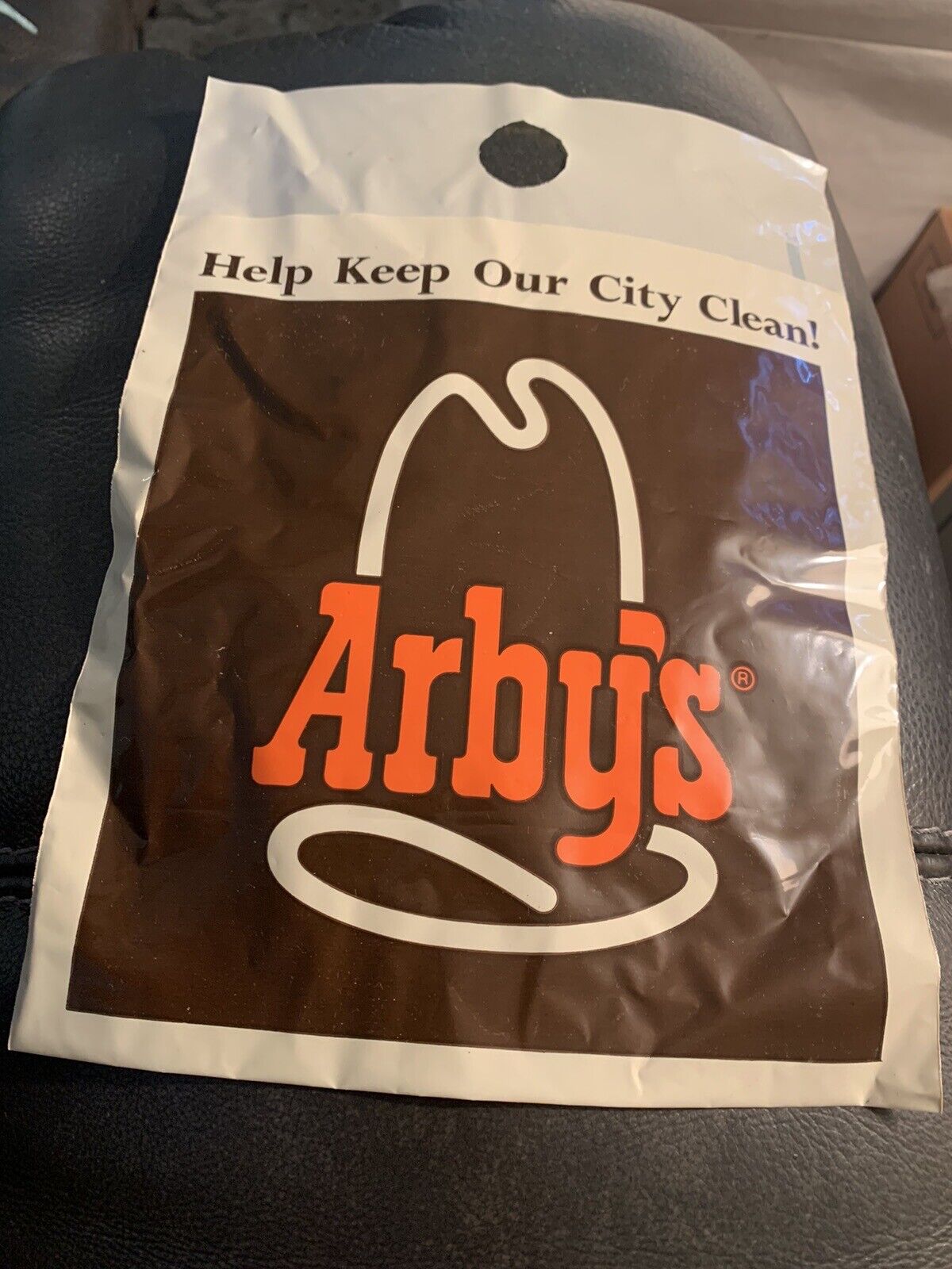 Vintage Arby’s, Help Keep Our City Clean Plastic Car Trash Bag (Scarce)