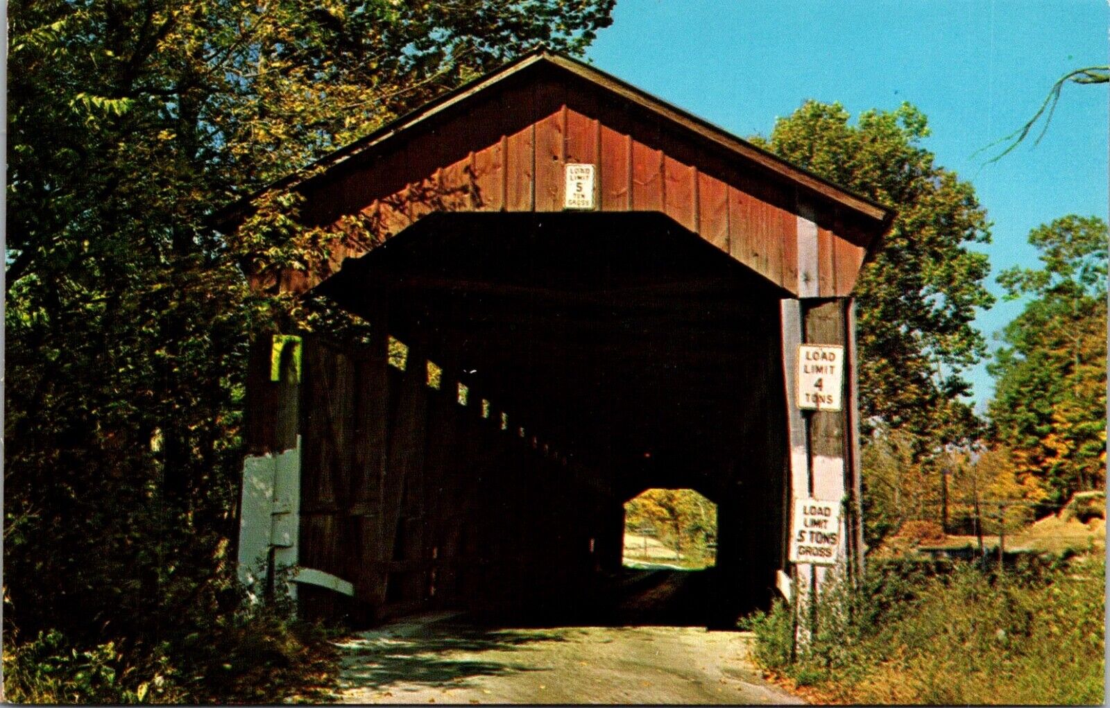Postcard Greencastle Indiana The Dunbar Covered Bridge Big Walnut Creek c1950s