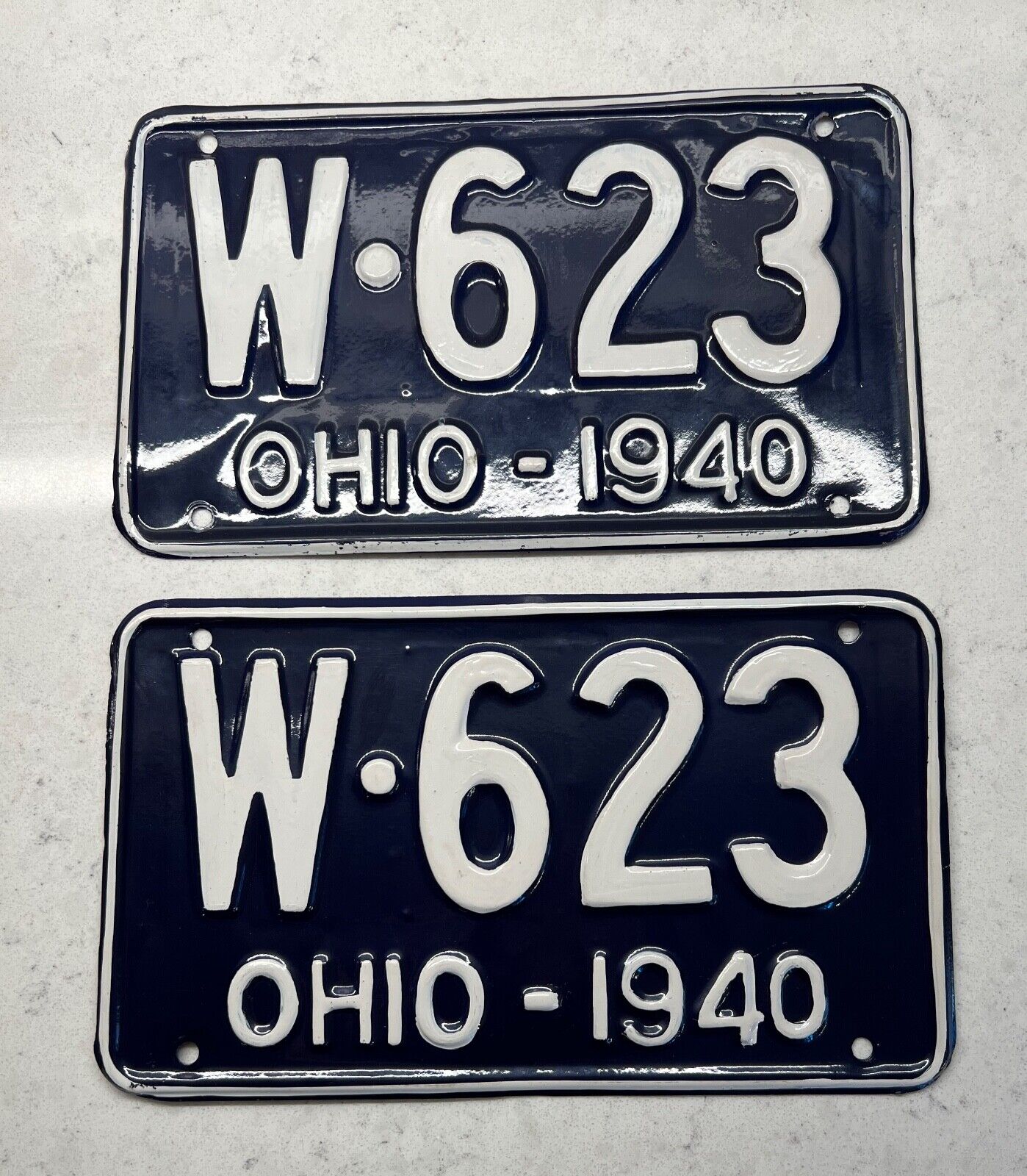 1940 Ohio License Plates - ON SALE, Completely Refurbished, Set Of 2 Rare