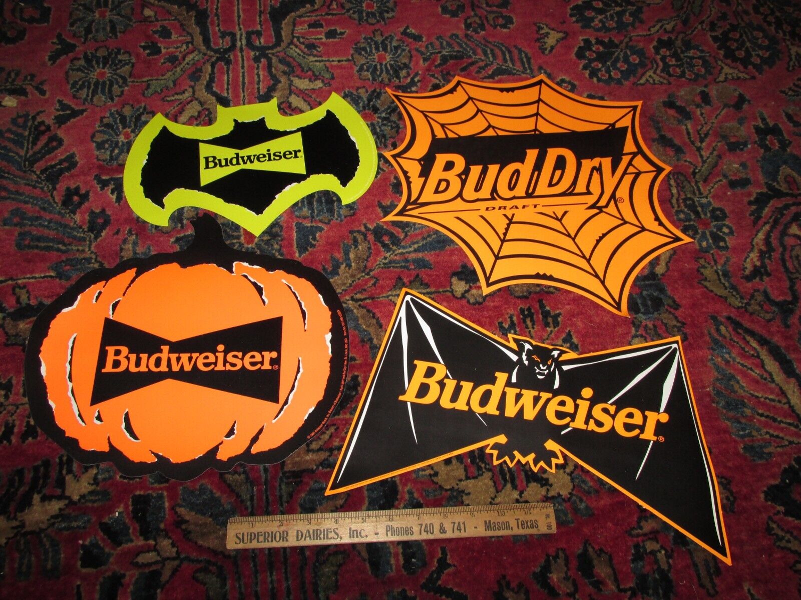 Budweiser Halloween Sign Lot 1992 VINTAGE PAPER