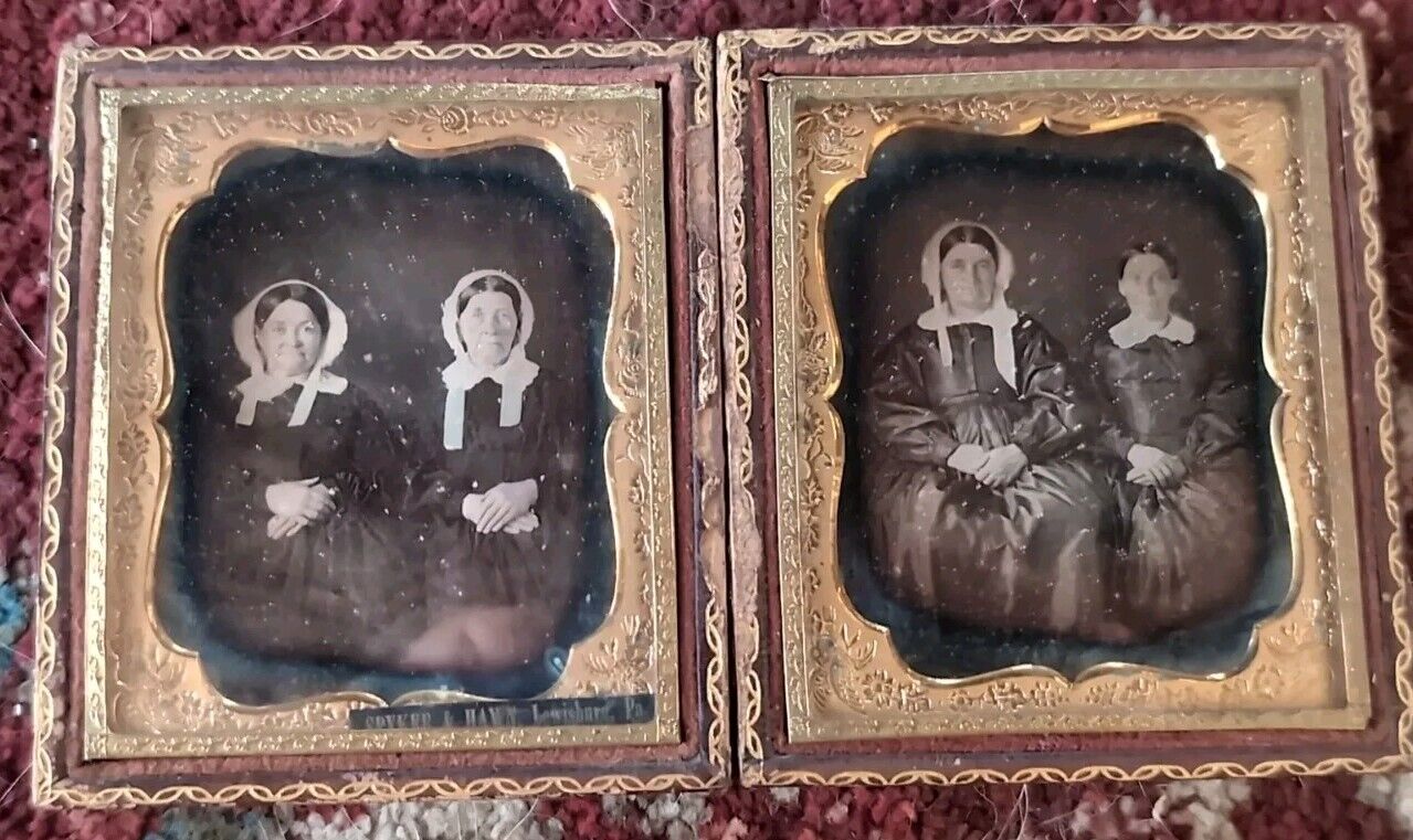 2 Sixth Plate Dags 4 Identified Women Spyker & Hawn Lewisburg PA Daguerreotype 