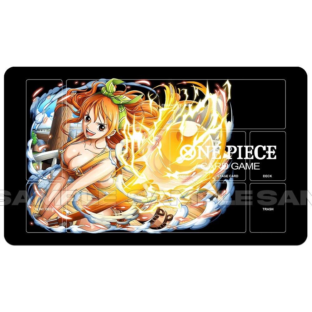 One Piece Nami Playmat With Zones OPCG TCG Card Game Comic-Style Play Mat