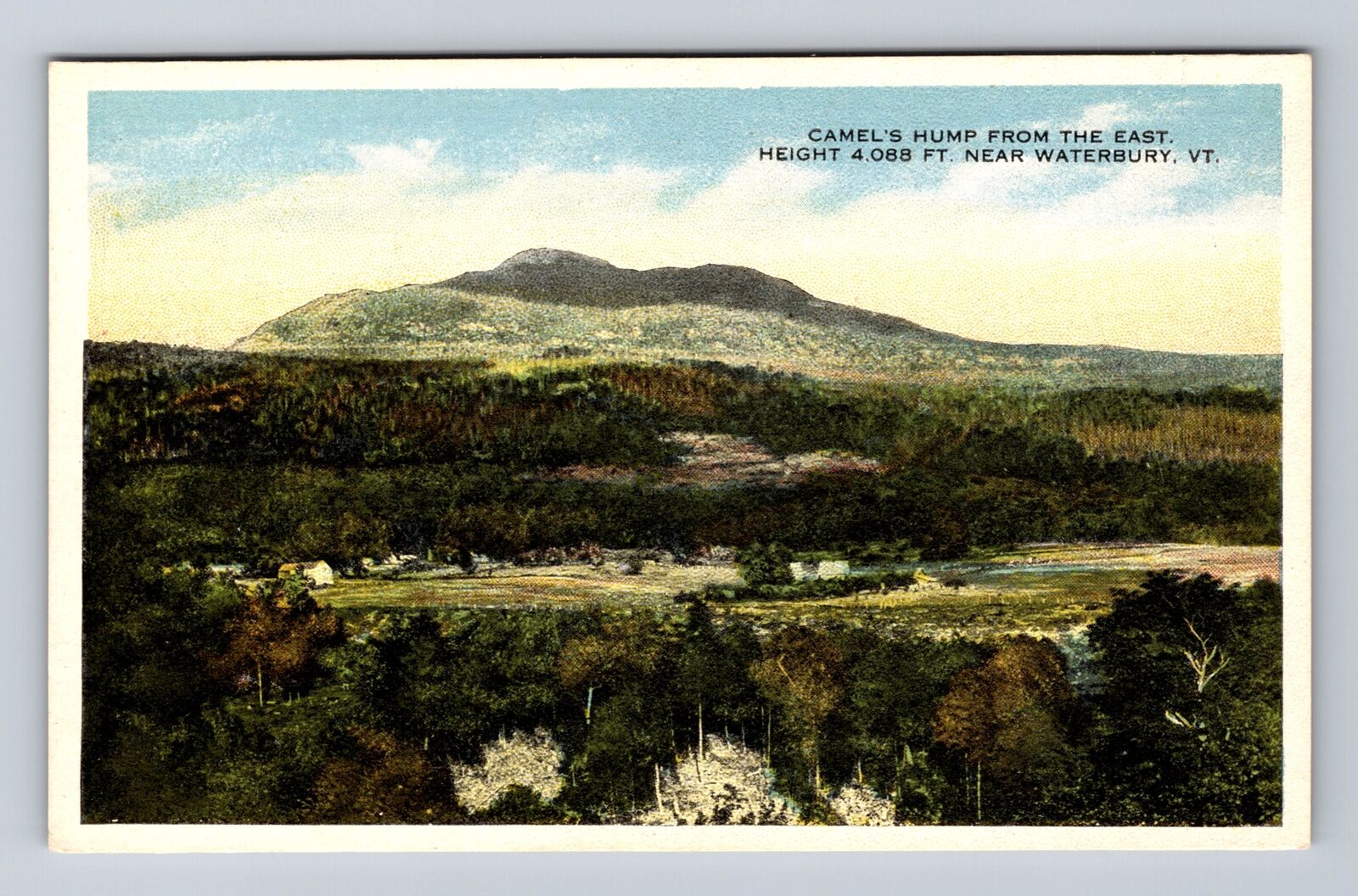 Waterbury VT-Vermont, Camel's Hump From the East, Antique Vintage Postcard