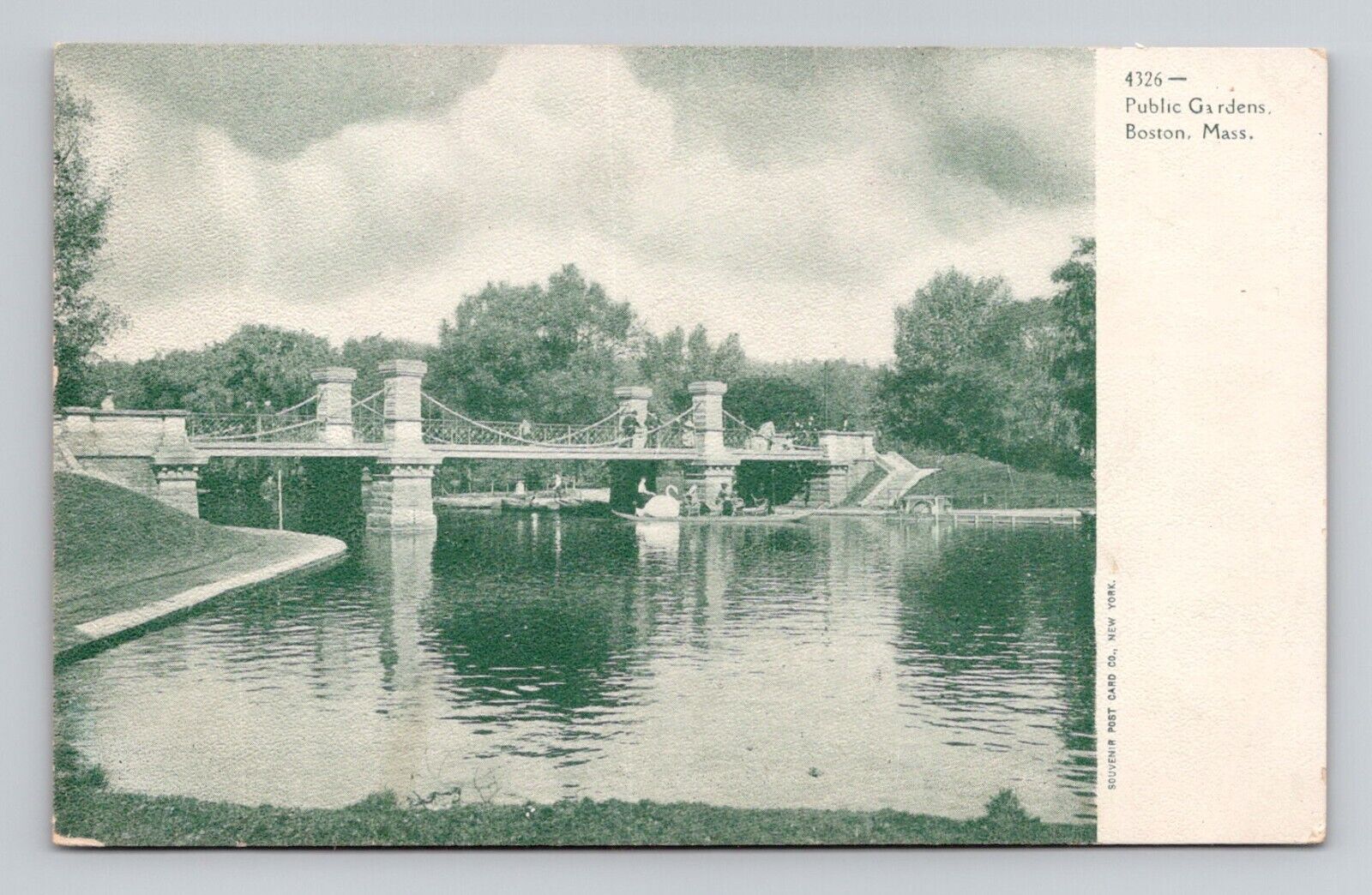 Postcard Public Gardens in Boston Massachusetts MA, Antique N13