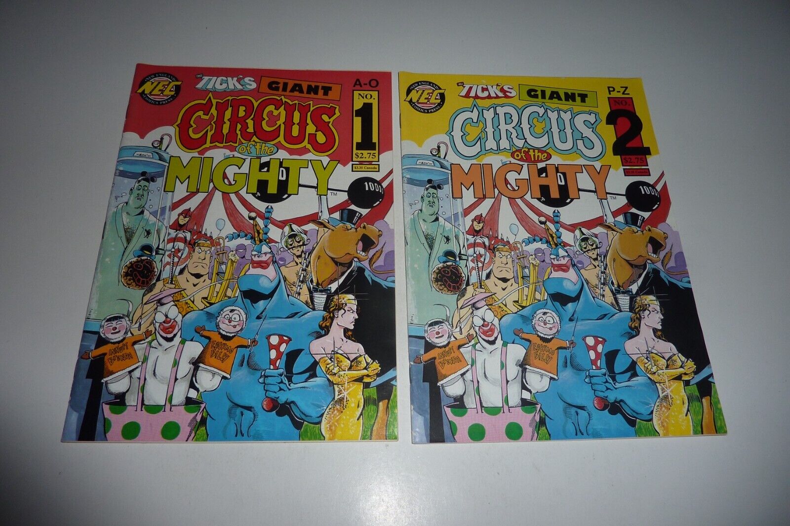 THE TICK\'S GIANT CIRCUS OF THE MIGHTY #1 and 2 New England Comics Press 1992 VF