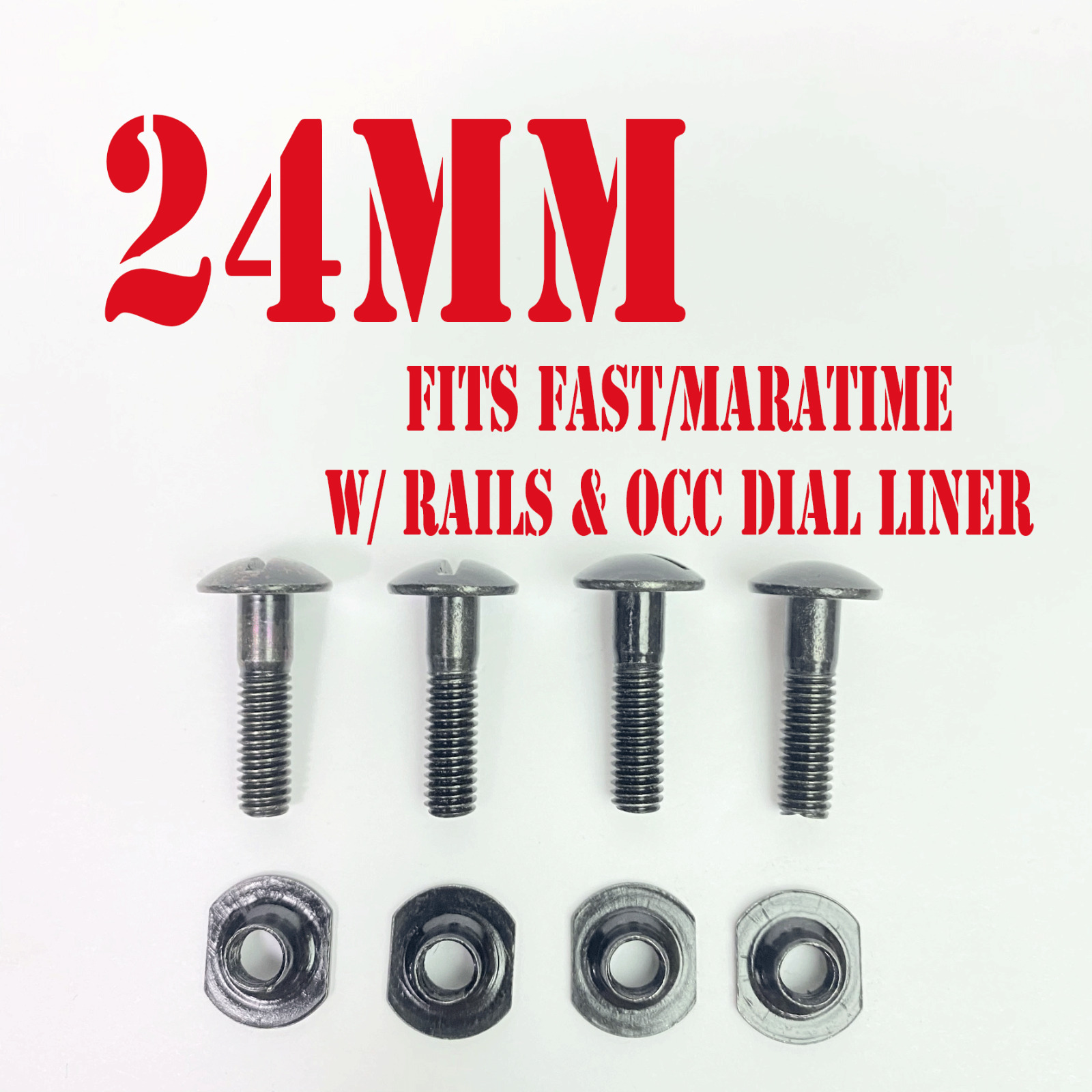 24mm FAST & MARITIME HELMET HARDWARE SET 4-POINT CHINSTRAP SCREW BOLT & NUT 4pk