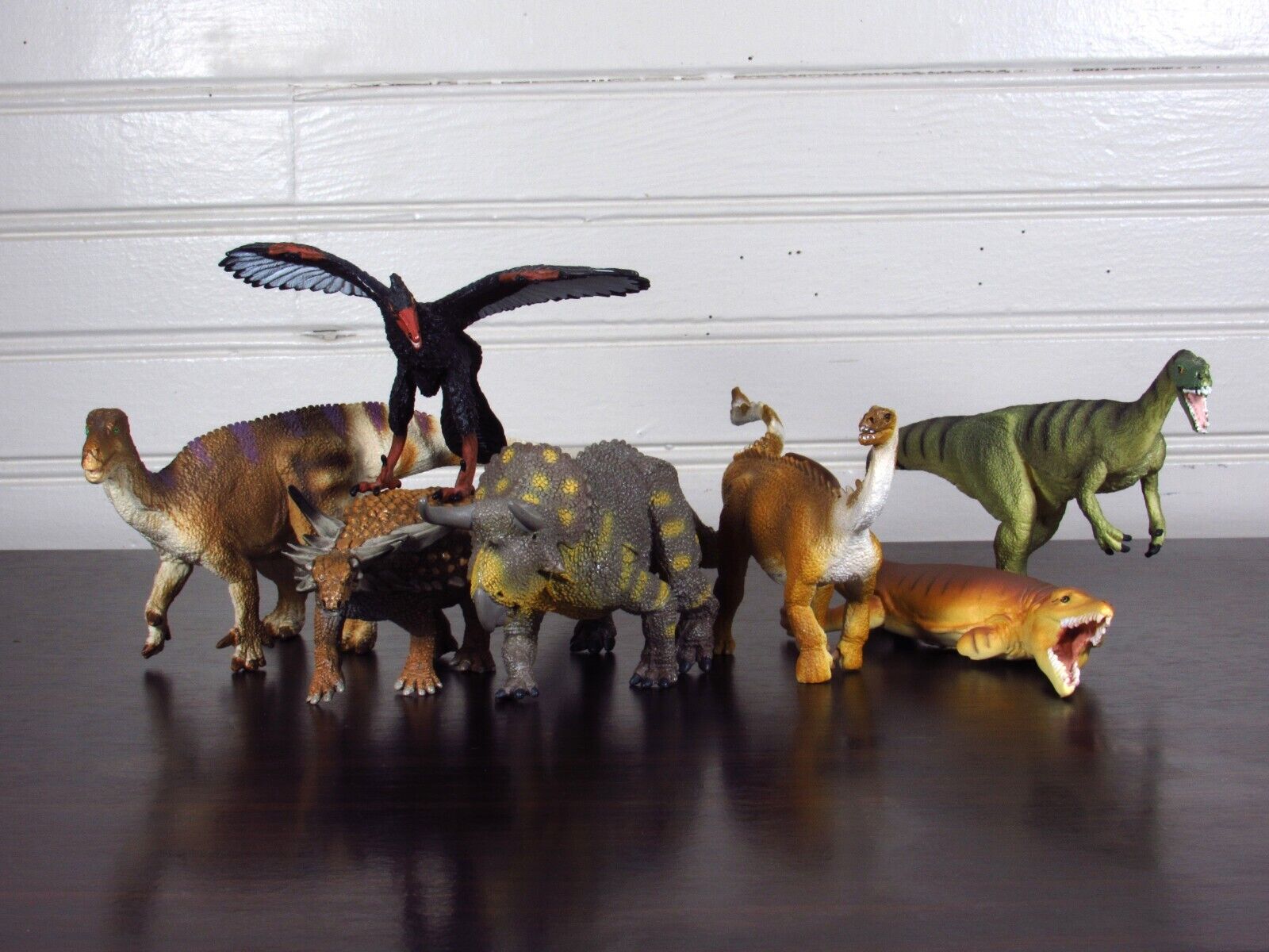 LOT (7): Safari Ltd. Nasutoceratops (Rare Version), Shunosaurus, Plesiosuchus...