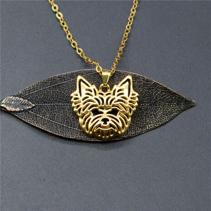 Yorkie Yorkshire Terrier Pendant Necklace Gold Tone ANIMAL RESCUE DONATION