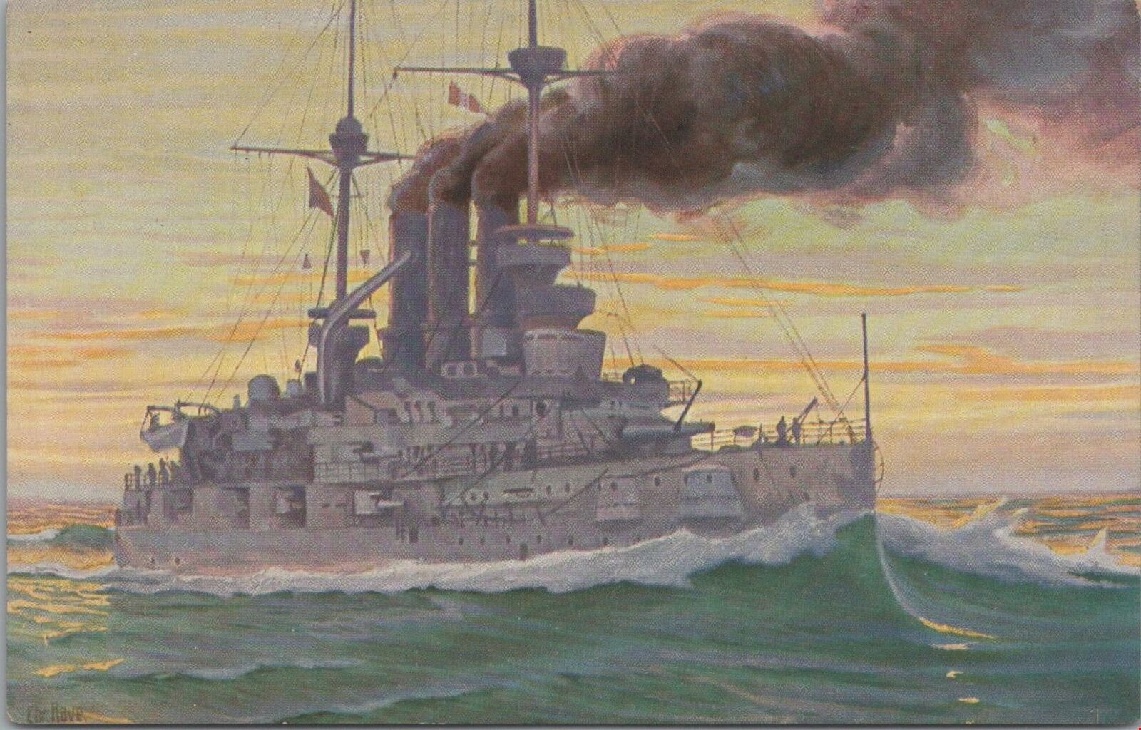 Postcard Ship Linienschiff Deutschland 1904 