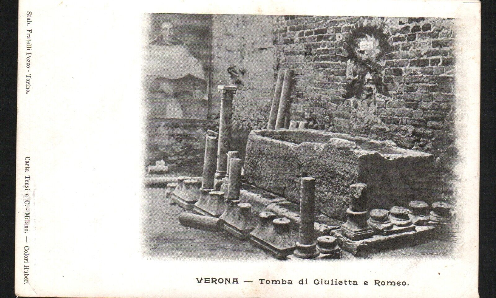 Old Postcard Verona Italy Tomb of Romeo and Juliet 1900\'s