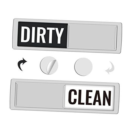 KitchenTour Dishwasher Magnet Clean Dirty Sign, Upgrade Super Strong 5.silver