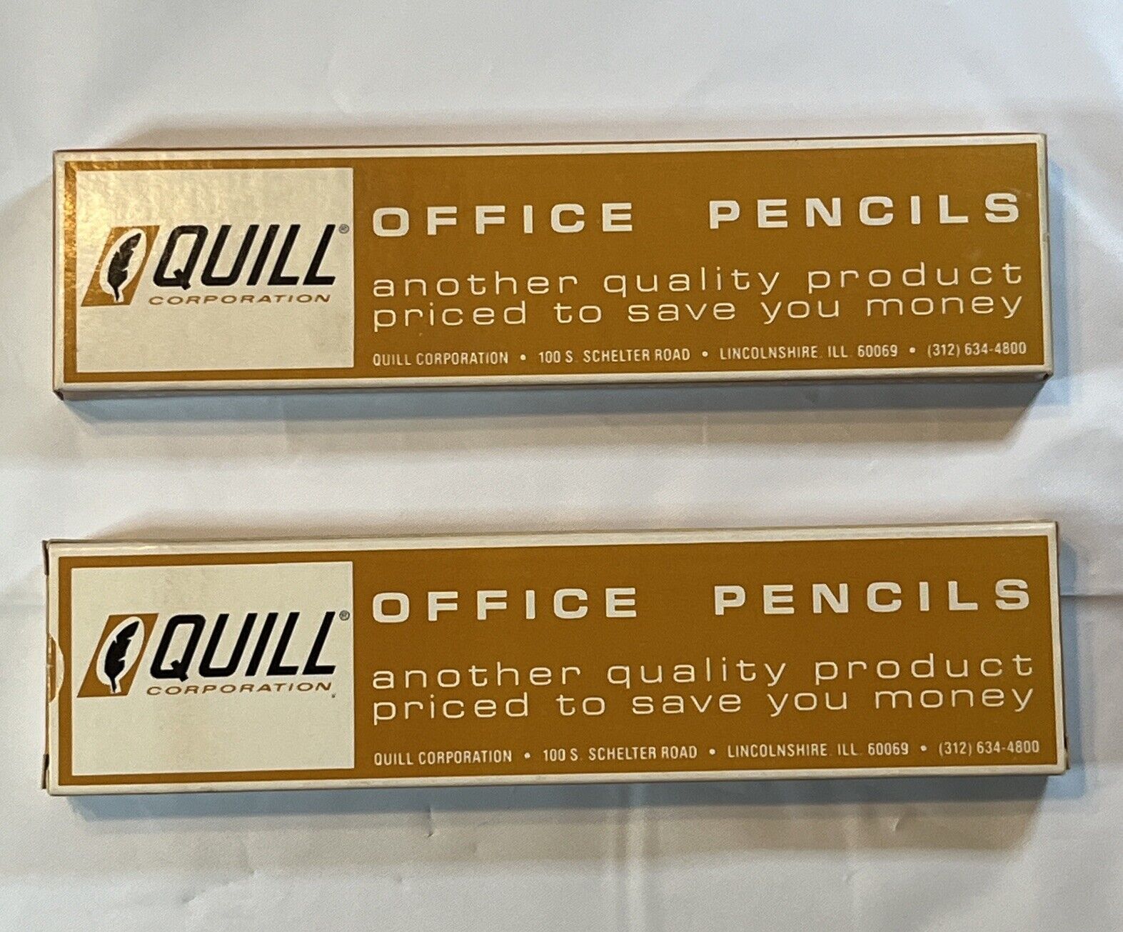 RARE Vintage Box Of 12 Quill Office Pencils Unsharpened T-812-3 Lead Pencil x2