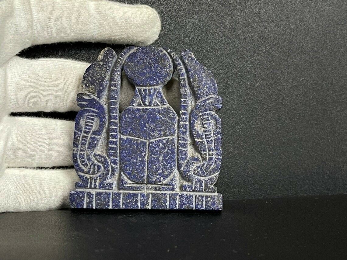 Fantastic Hand Carved Lapis lazuli Egyptian Scarab beetle (Symbol of Good luck)