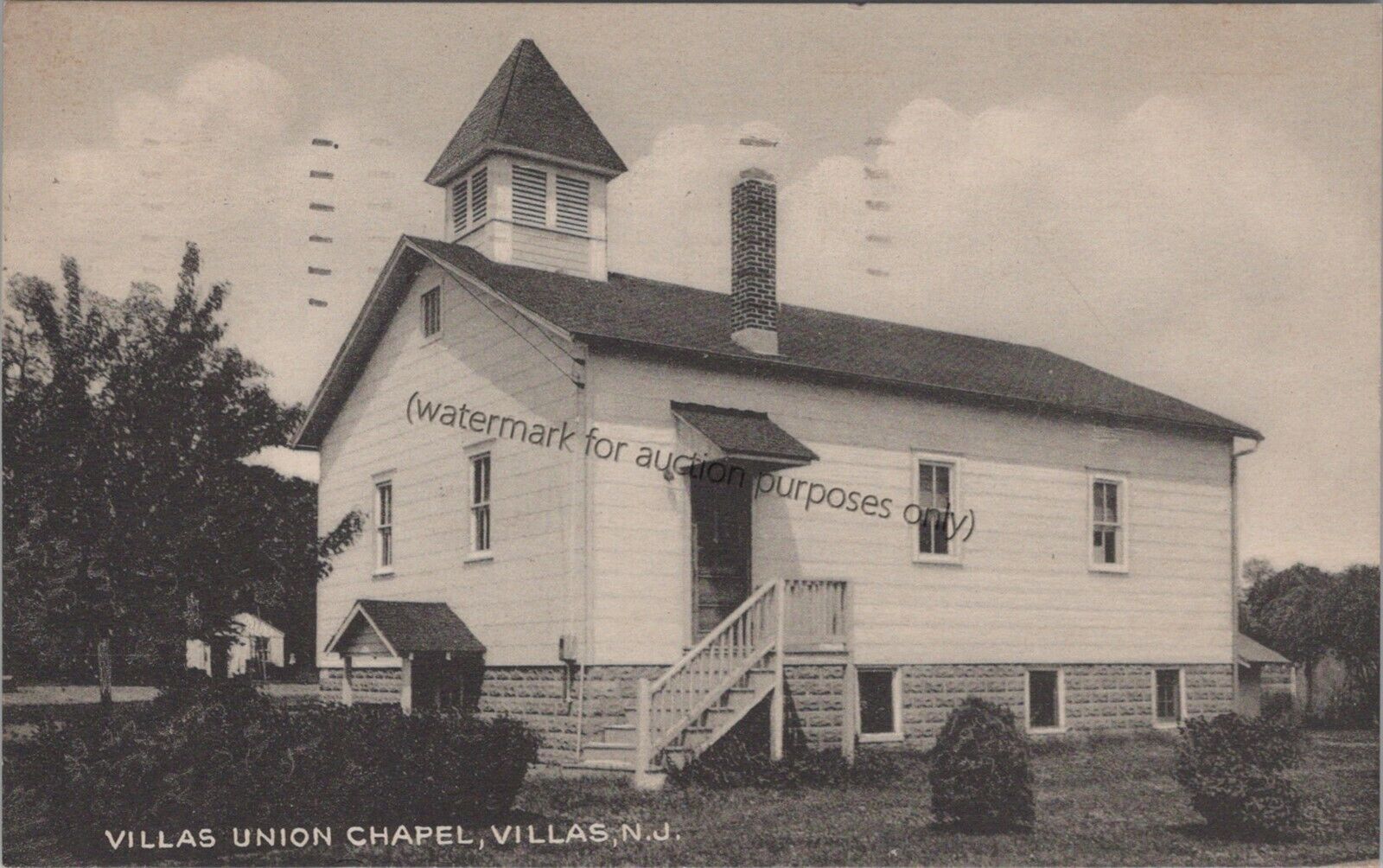 Villas, NJ: 1941 Villas Union Chapel - Vintage New Jersey Postcard