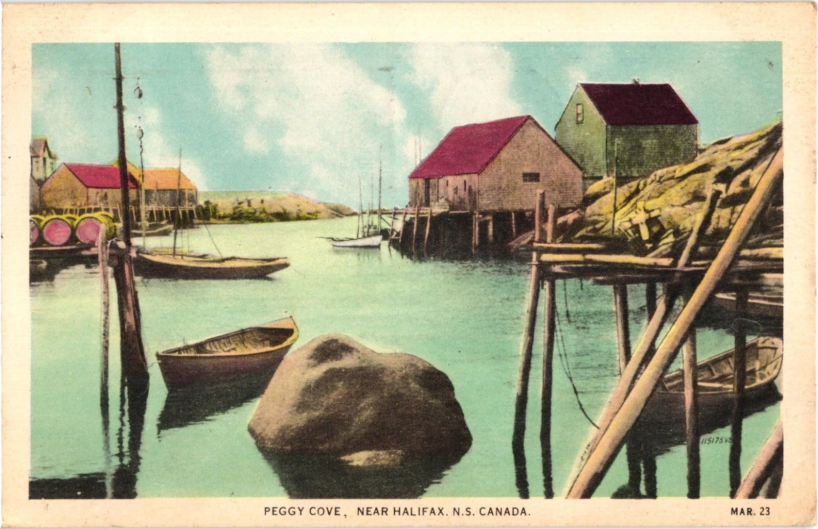 Peggy's Cove near Halifax Nova Scotia Canada Divided Postcard c1950