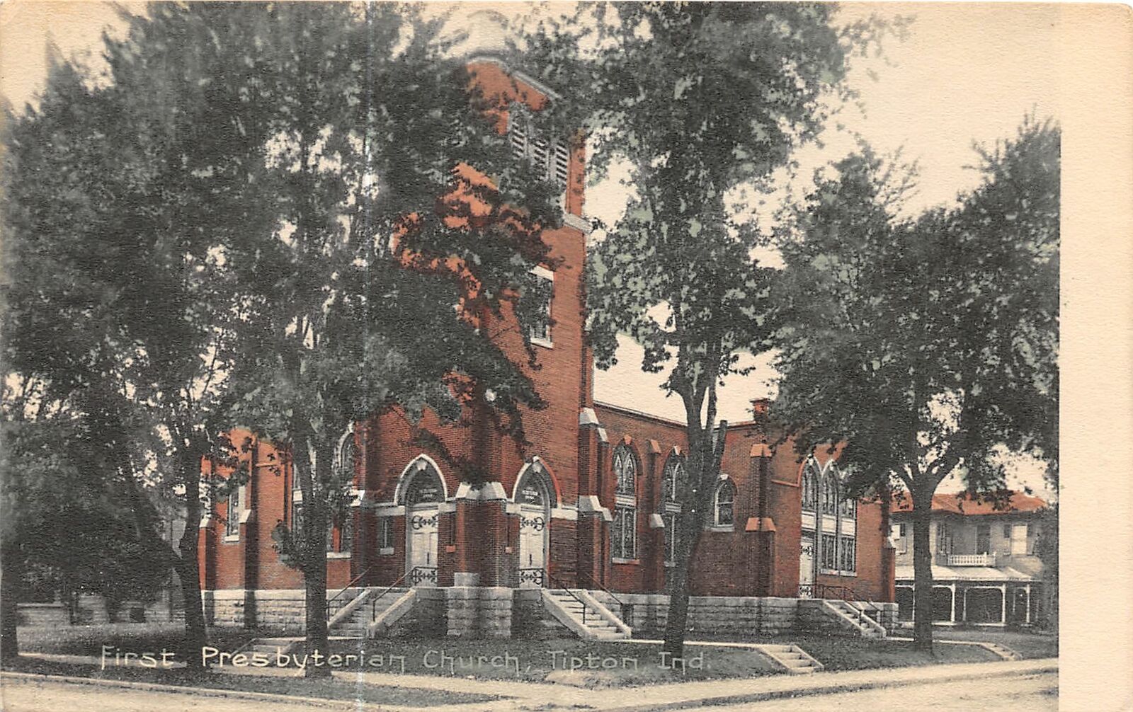 G4/ Tipton Indiana Postcard c1910 Kraemer Art First Presbyterian Church