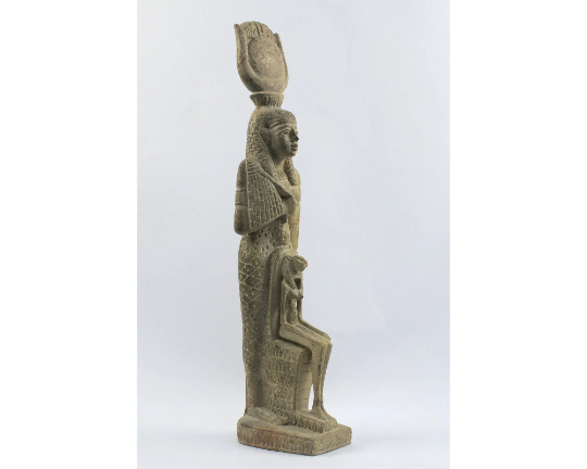 Beautiful ISIS goddess of Magic standing to cover Sekhmet to protect her