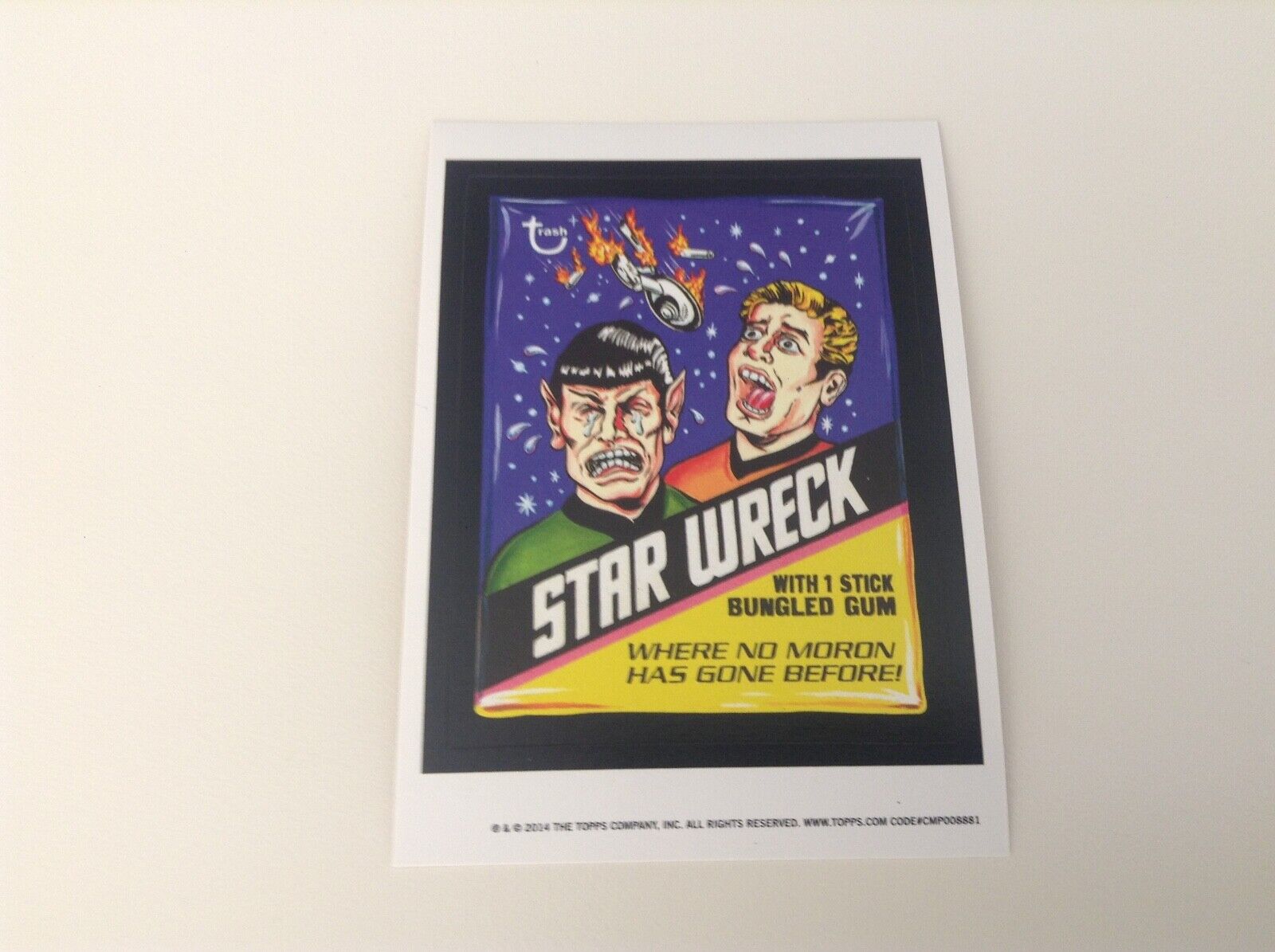 STAR TREK 2014 TOPPS WACKY PACKAGES CARD PARODY, STAR WRECK #14 NM
