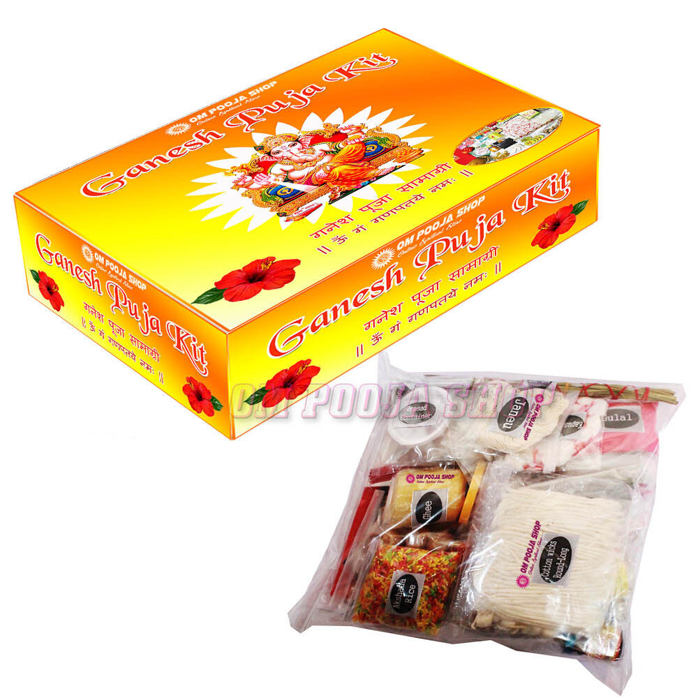 Ganesh Puja Kit Samagri Prayer Items Ganpati Ganpathi Material Om Pooja Shop