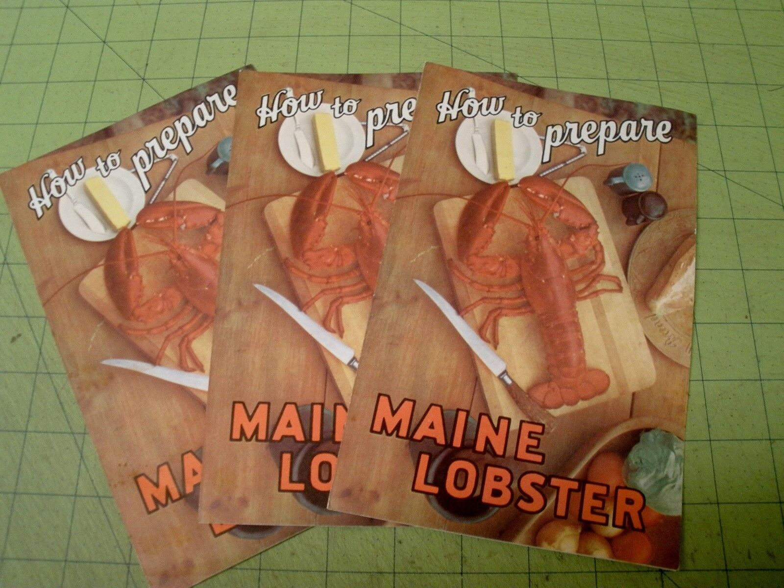 3X How to Prepare Maine Lobster c 1950\'s/60 flier/brochure cooking recipes